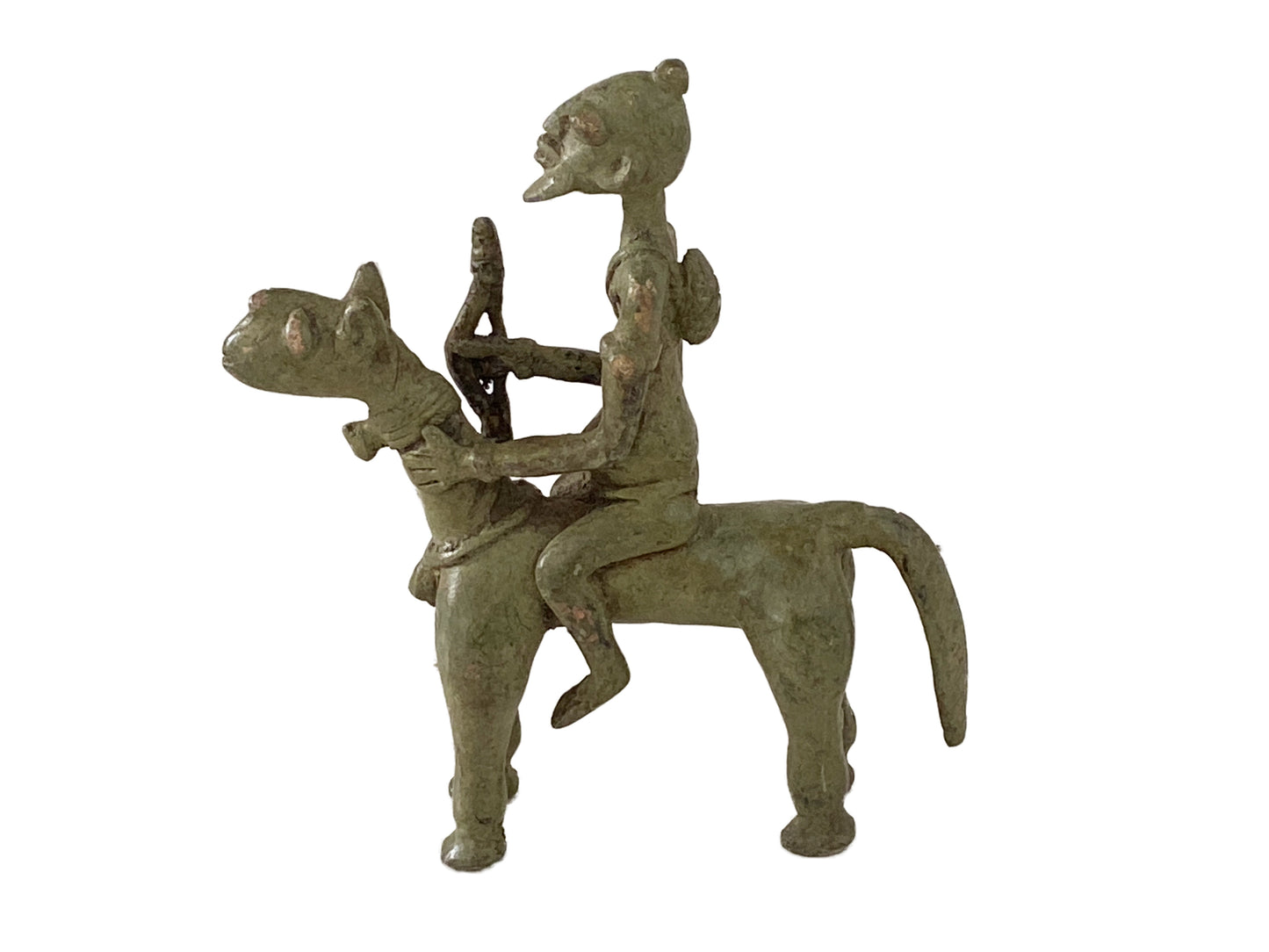 # 3408  Superb African Dogon Bronze Horseman 7" h