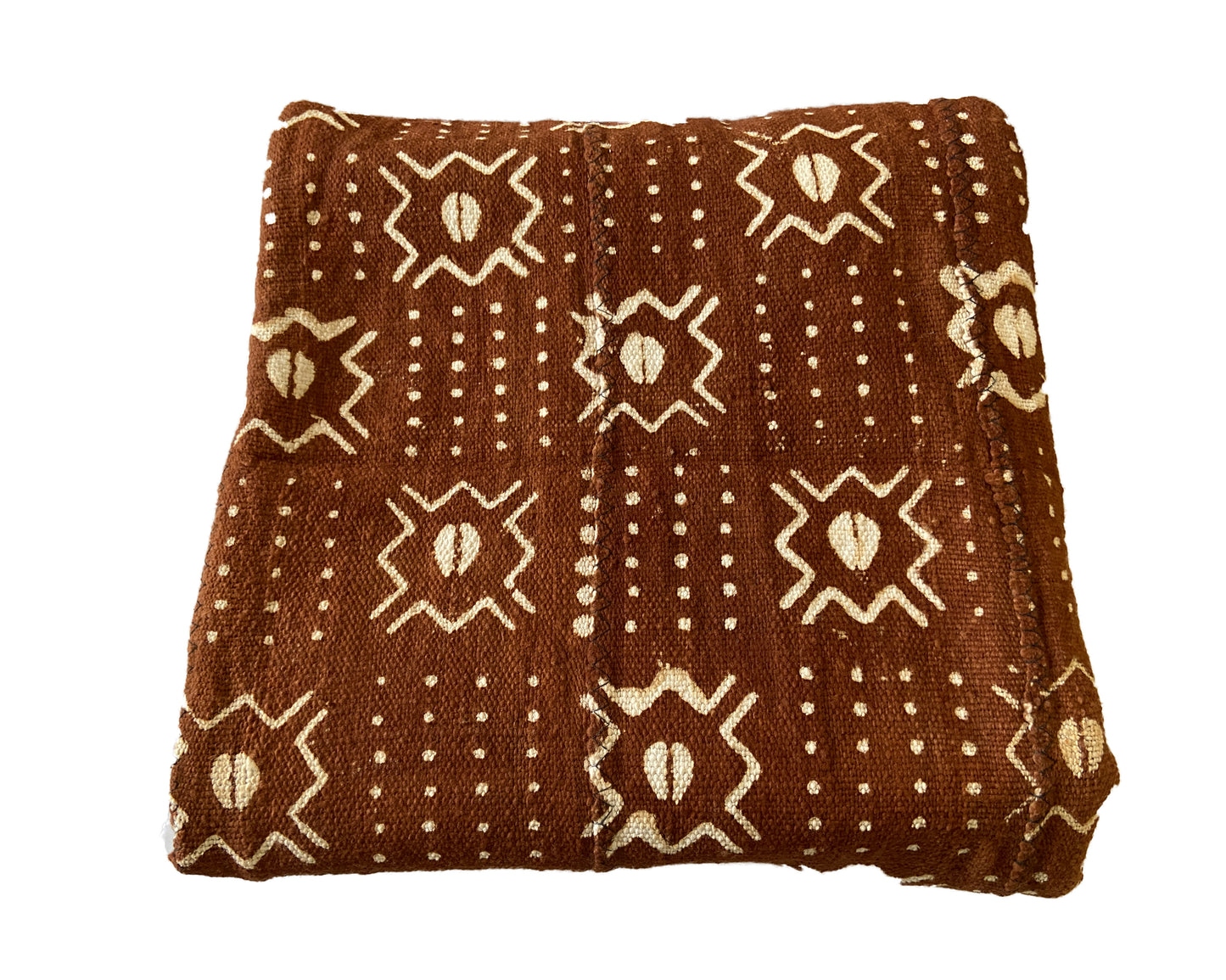 Brown & White Mud Cloth Textile Mali 40" by 64" #3392