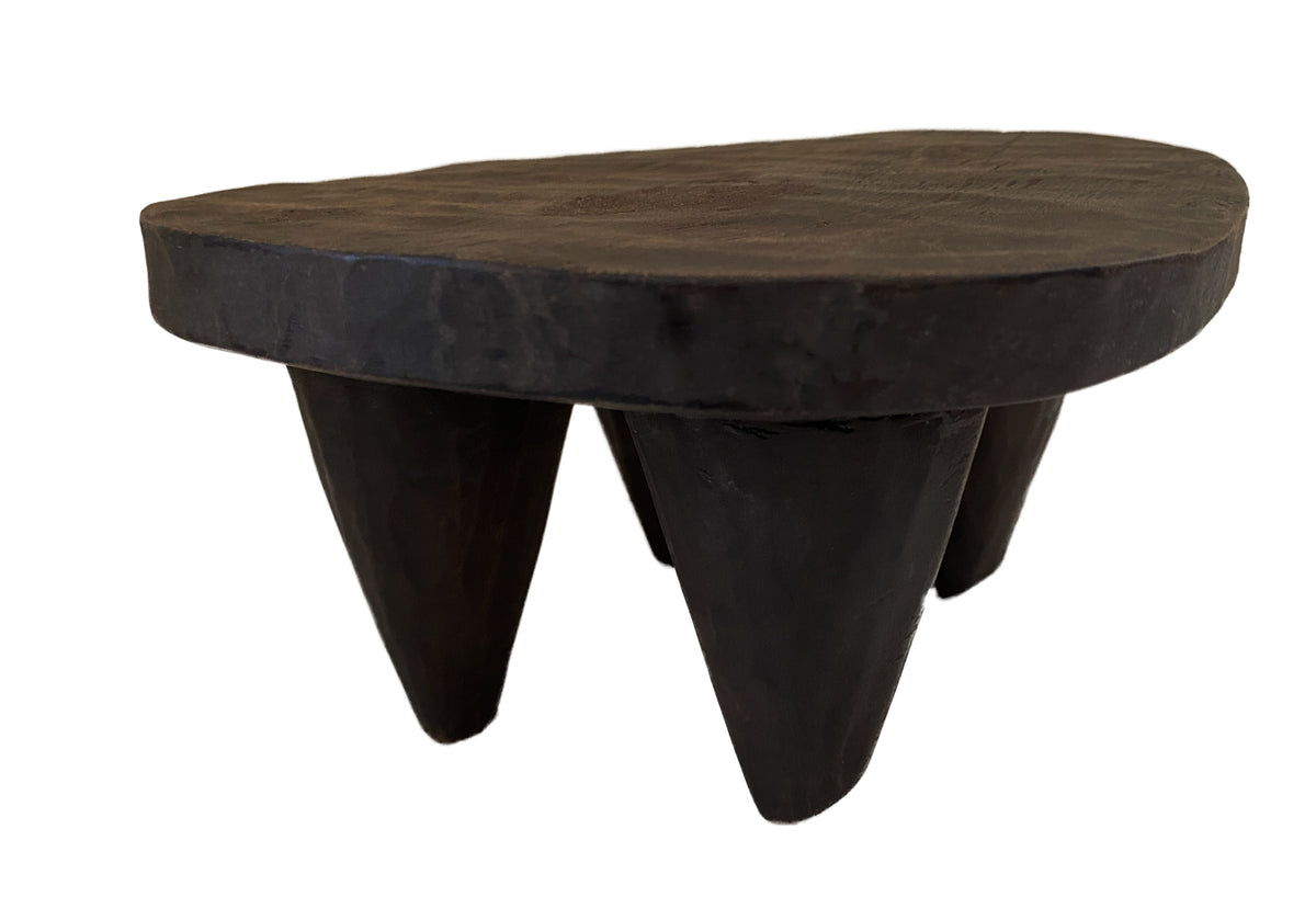 #3645 African Senufo Wood Milk Stool I . Coast 10" W by 5.75" H