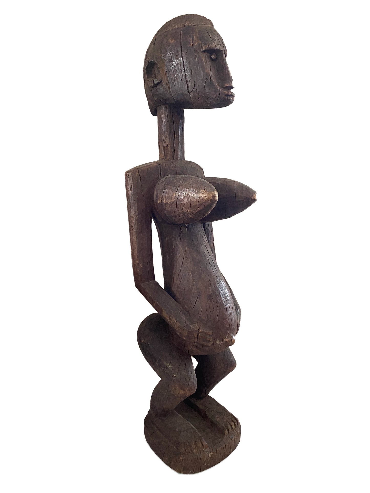 #3661 Old Dogon Maternity Female Statue Mali 28" H