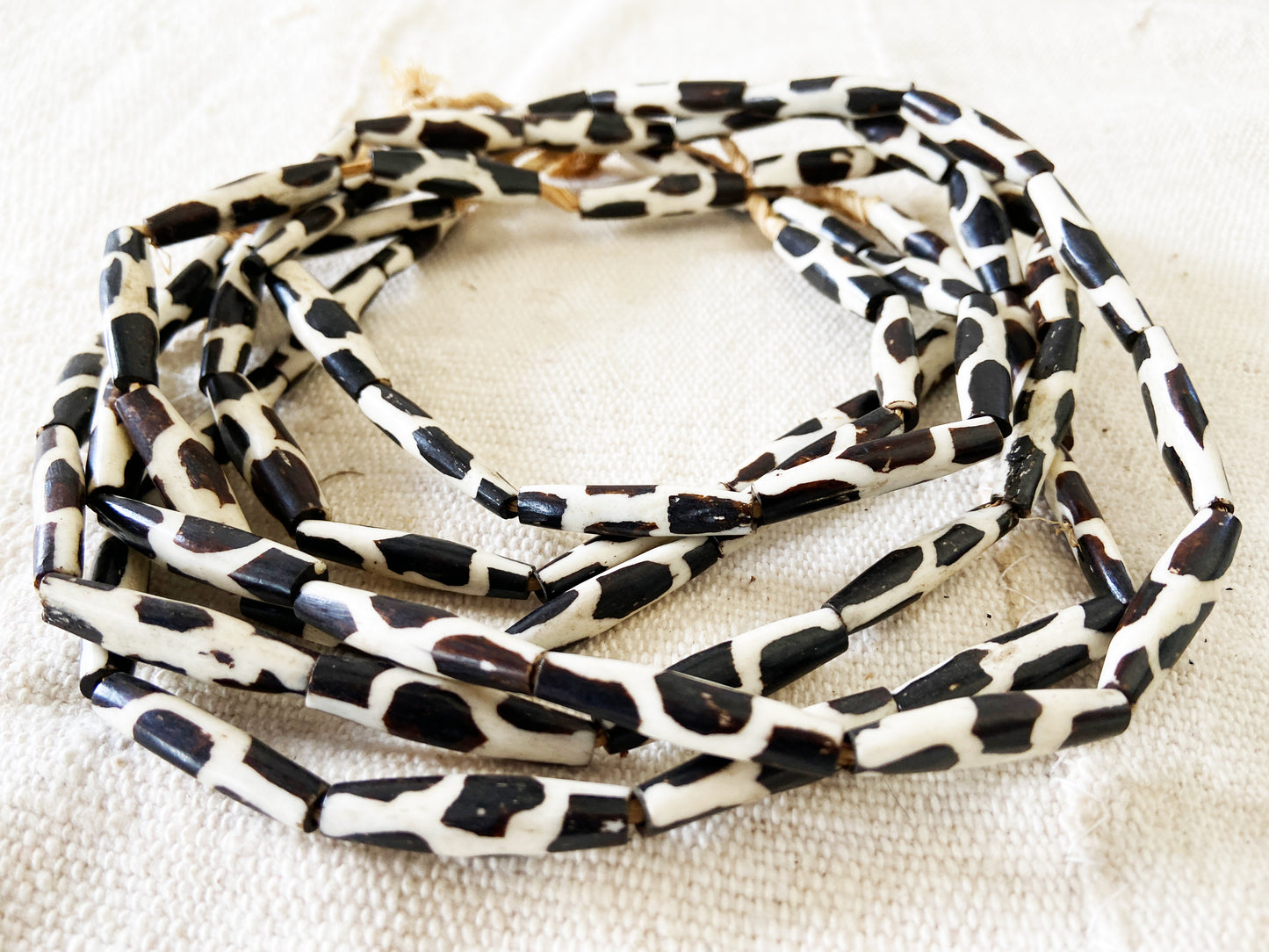 #1852 Set/3 African Bone Trading Beads 30" L