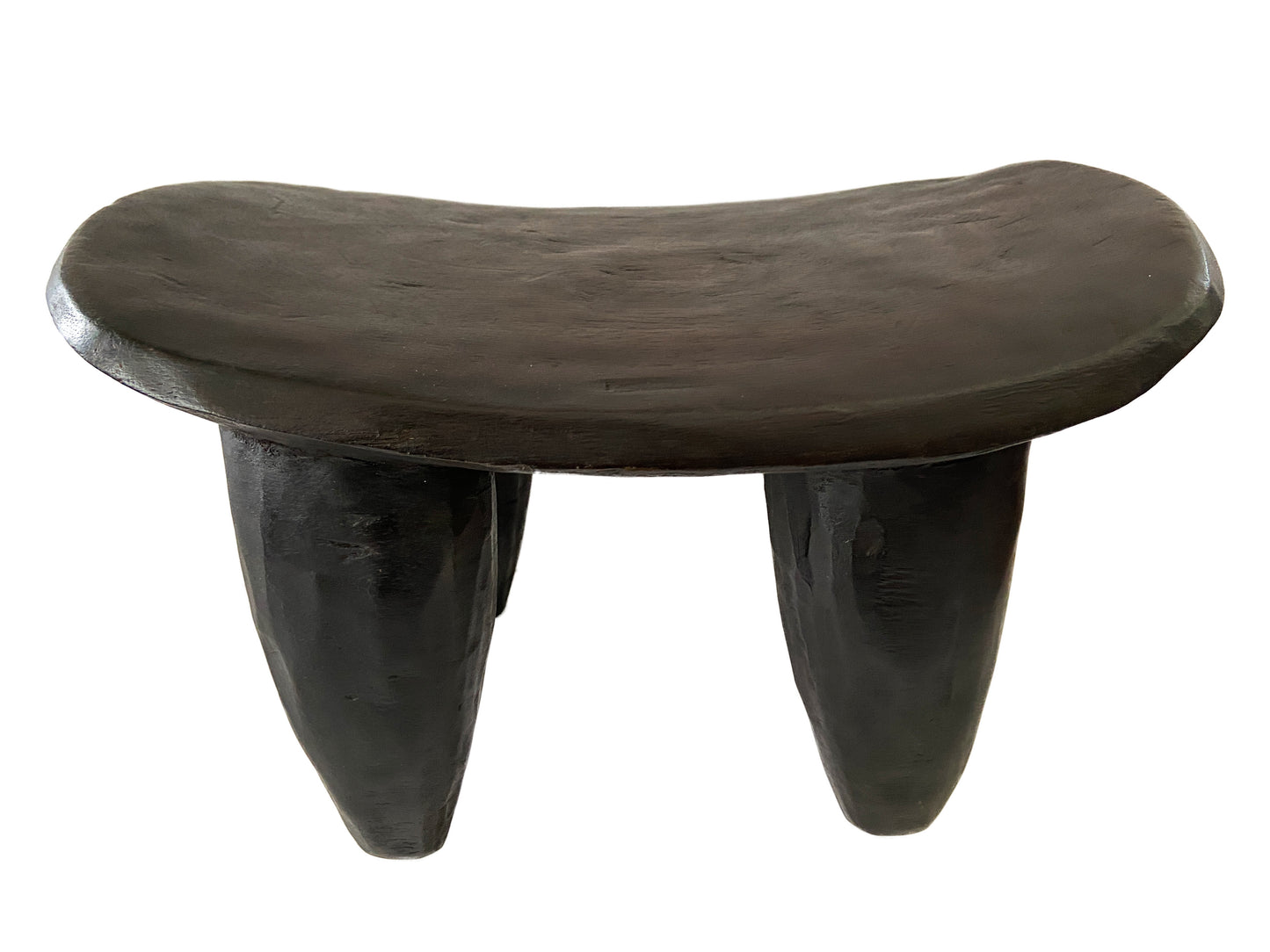 #1882 Cute African Old Senufo Wood Milk Stool I. Coast 10" H by 15" W