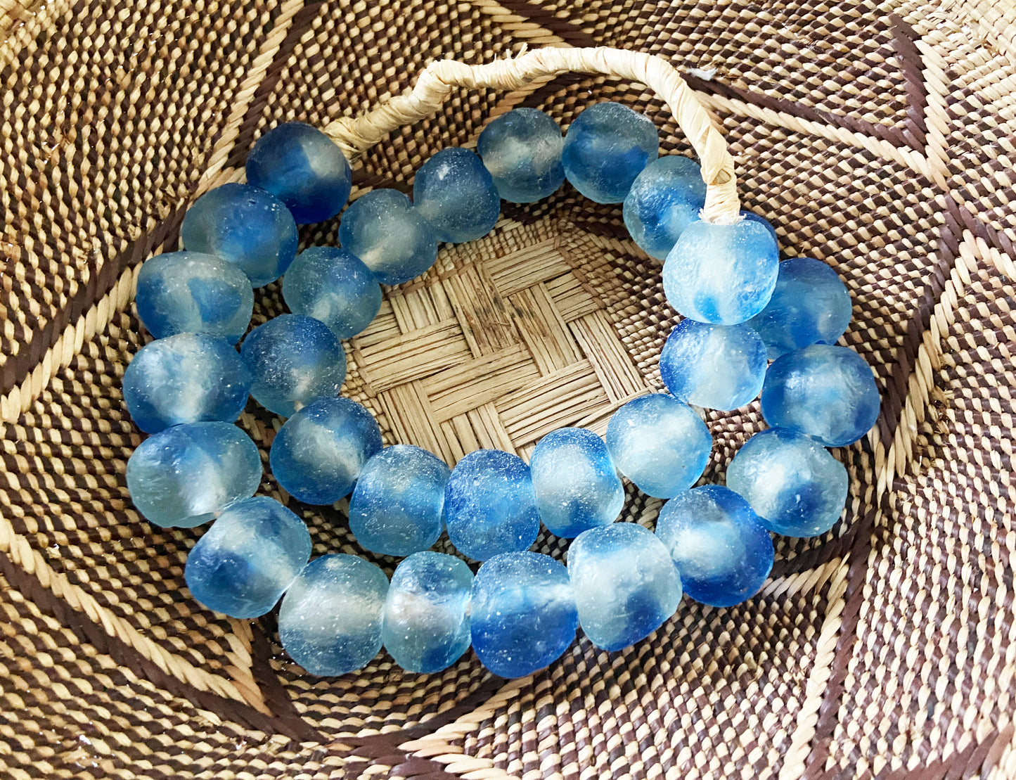 #2278 African Jumbo Glass Trading Beads String