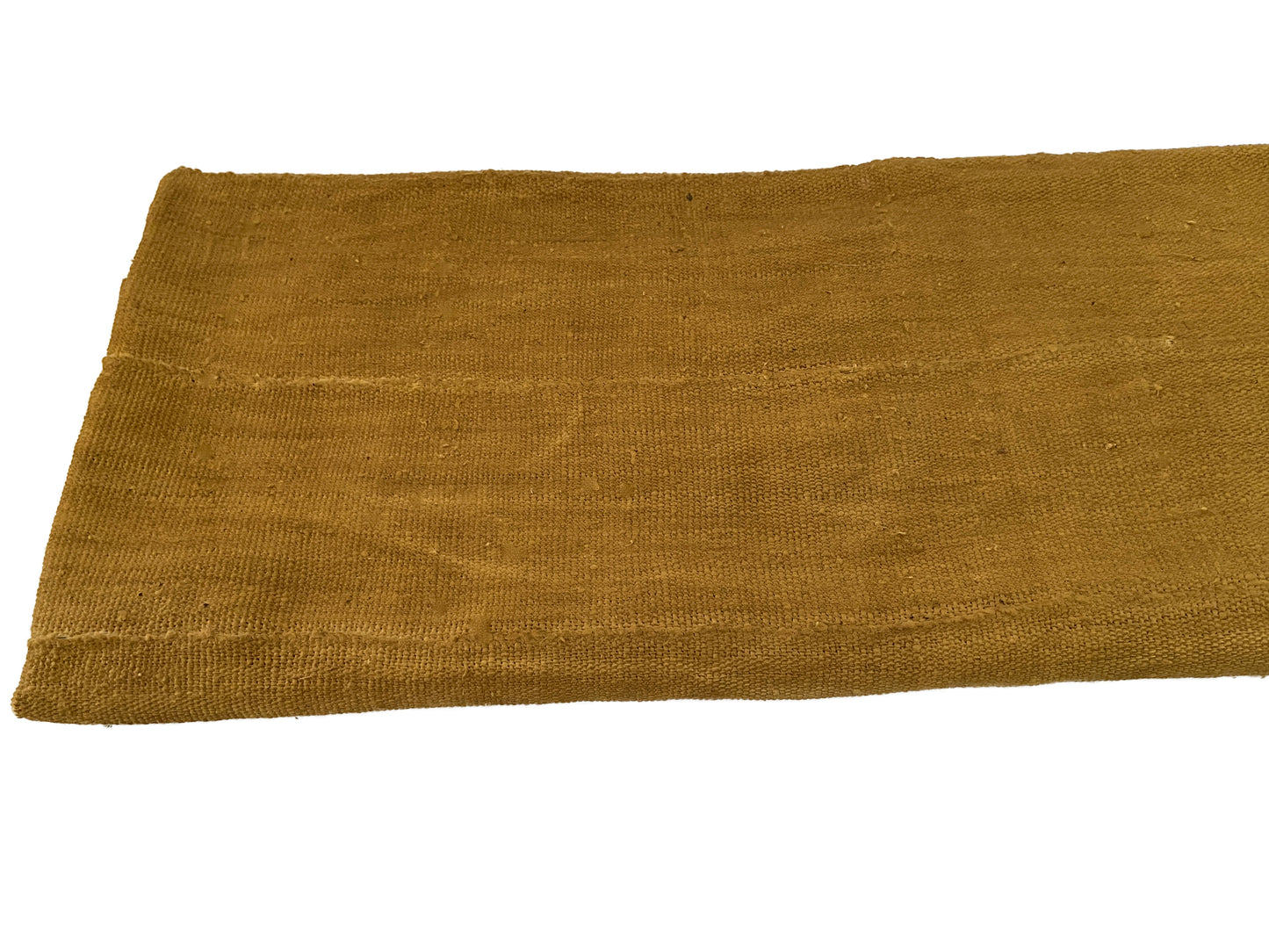 African Plain Mustard Color Mud Cloth Textile Mali 64" by 41" # 2310