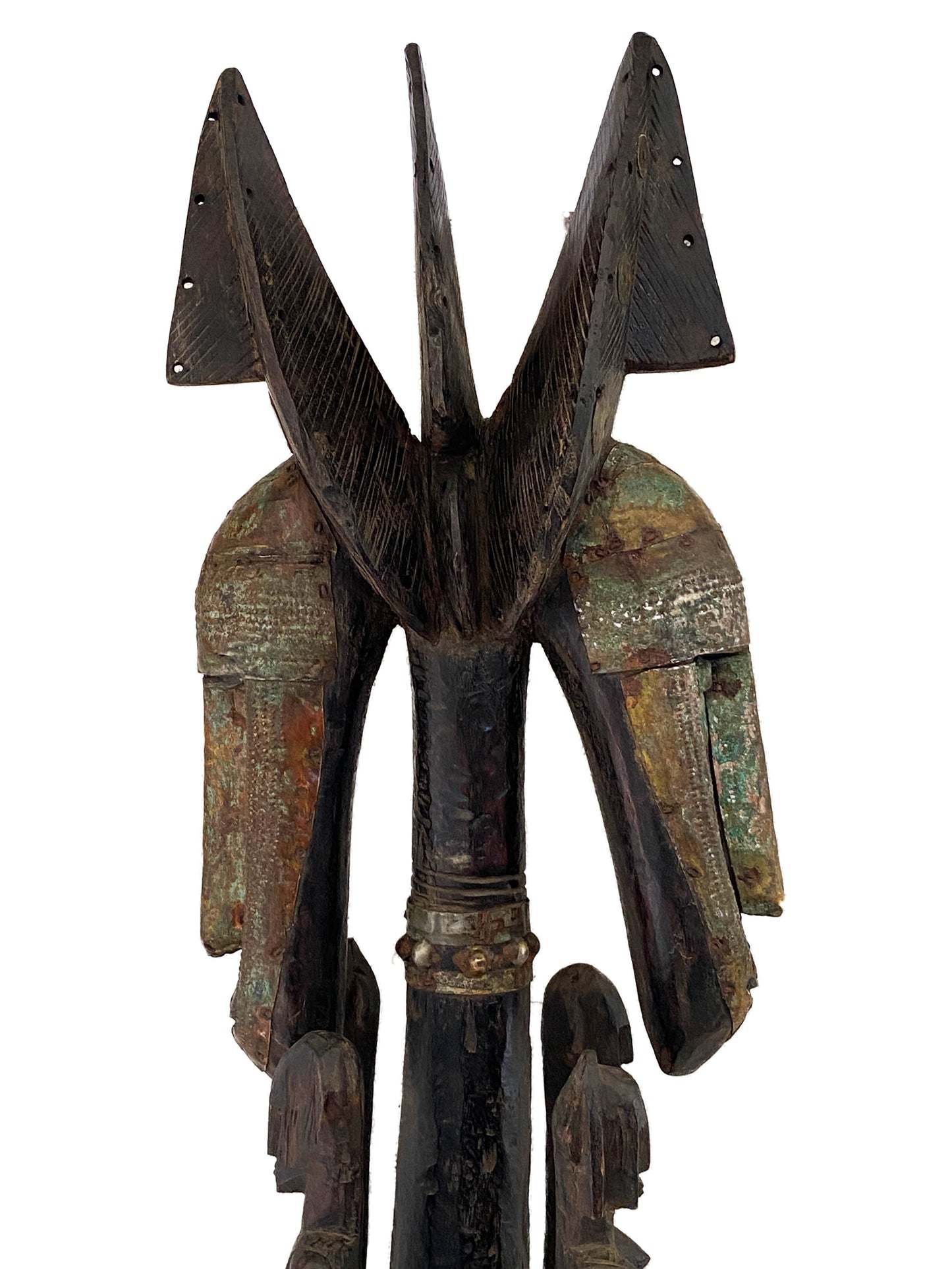 #3764 Rare Old Carved Wood Dogon /Marka tribe Figural Tellem Sculpture 35.5" H