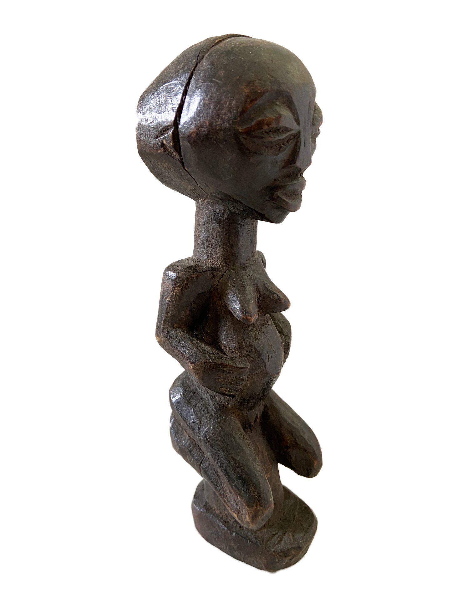 #2151 Superb Hemba Pregnant Female Memorial Figure Singiti 7 Inch DR Congo African