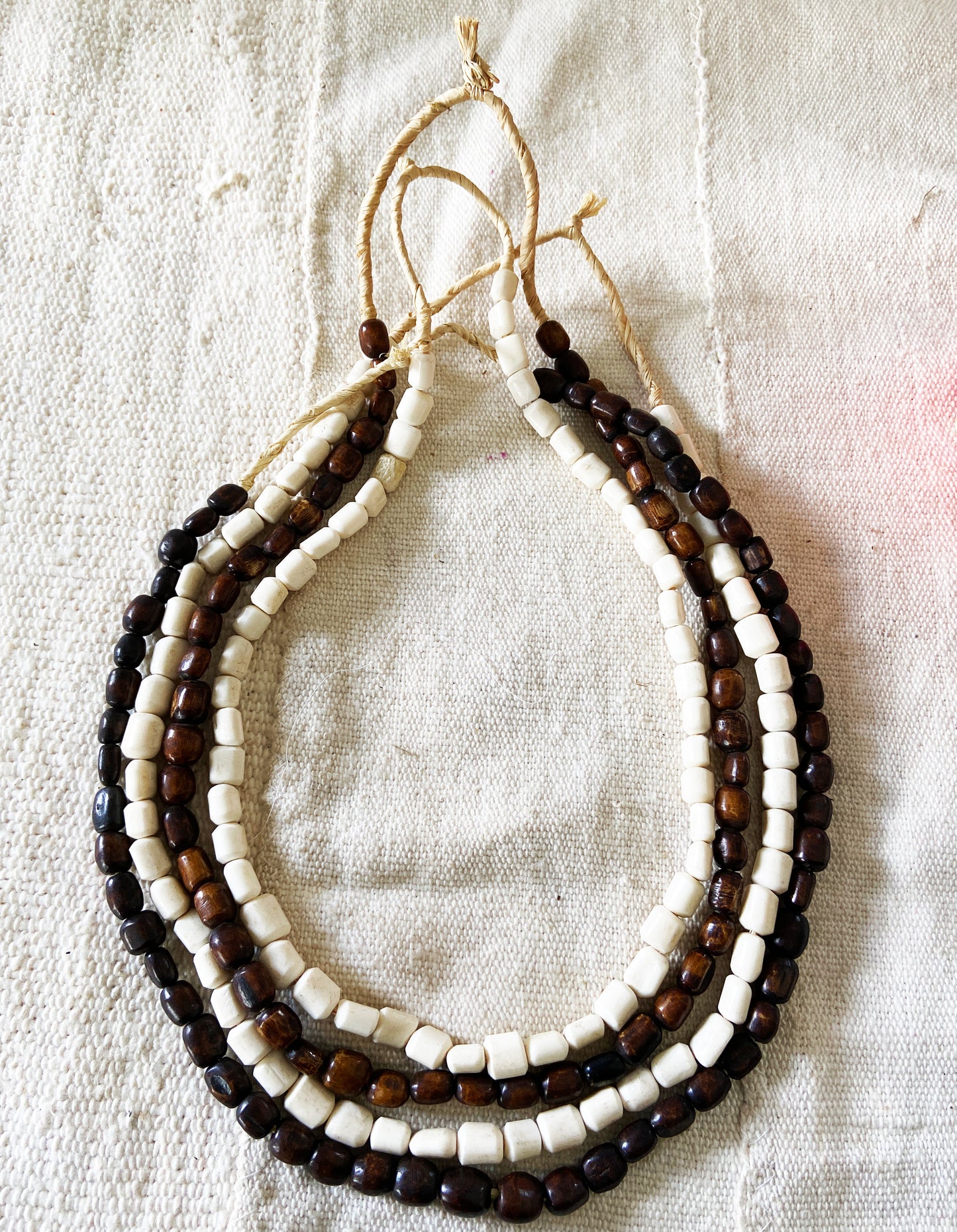 #1853 Set/ 4 African Bone Trading Beads 24" L