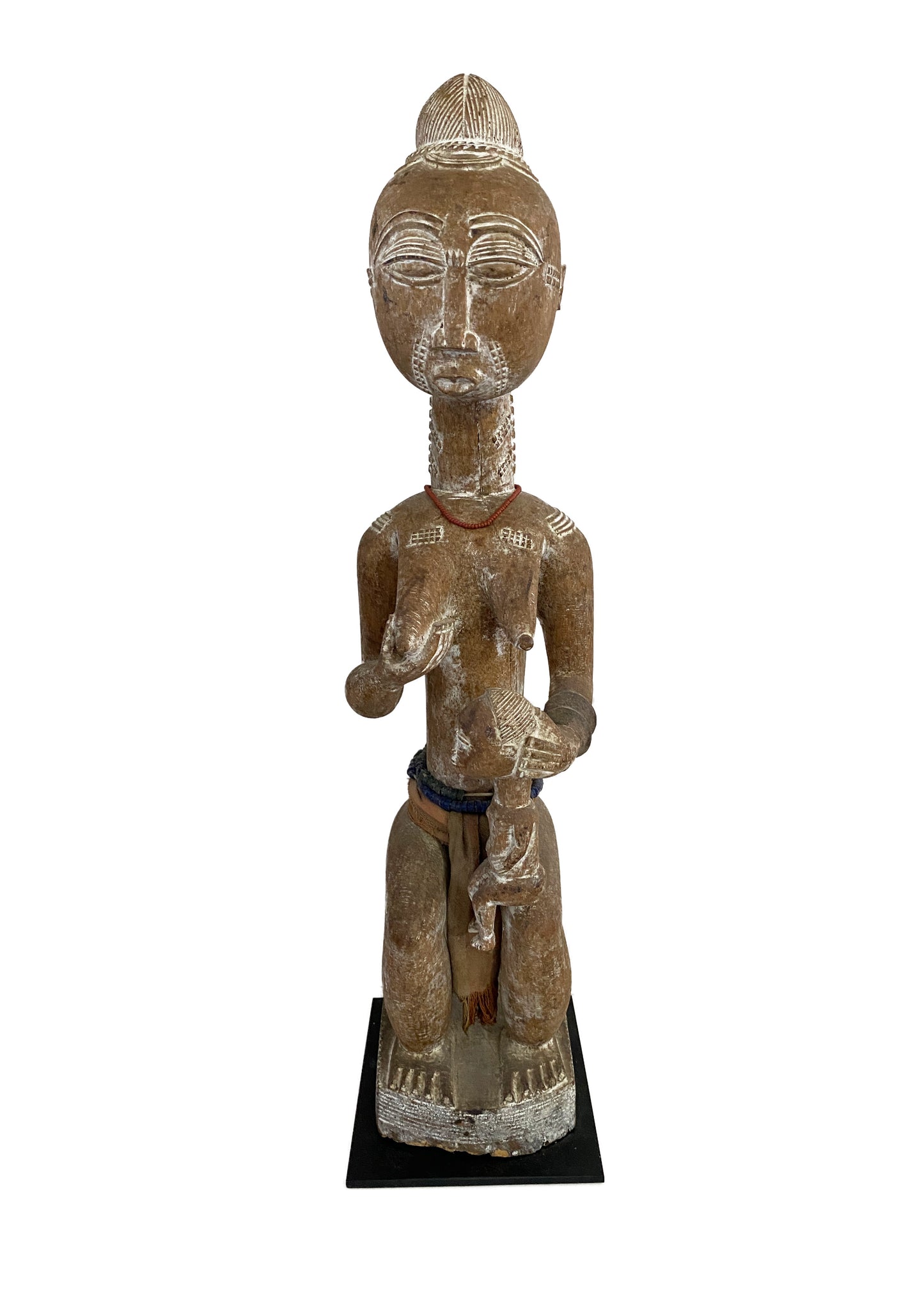 #3919 Old African Senufo Maternity Sculpture 21.75" H