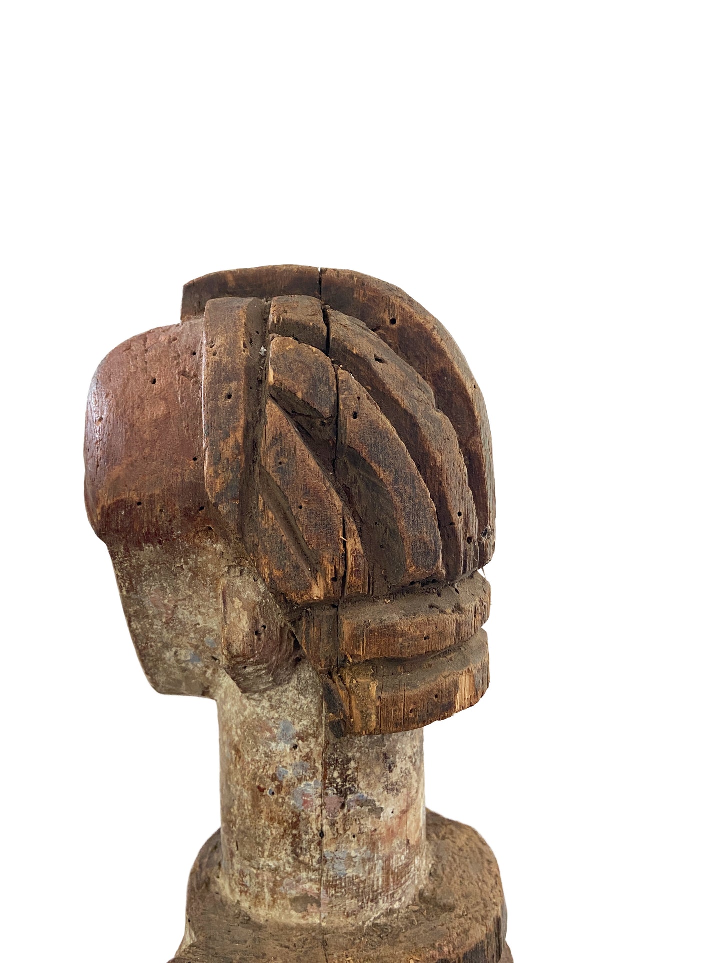 #8182 Rare African ambete reliquary Statue  Gabon on a custom wood stand 30.5" h