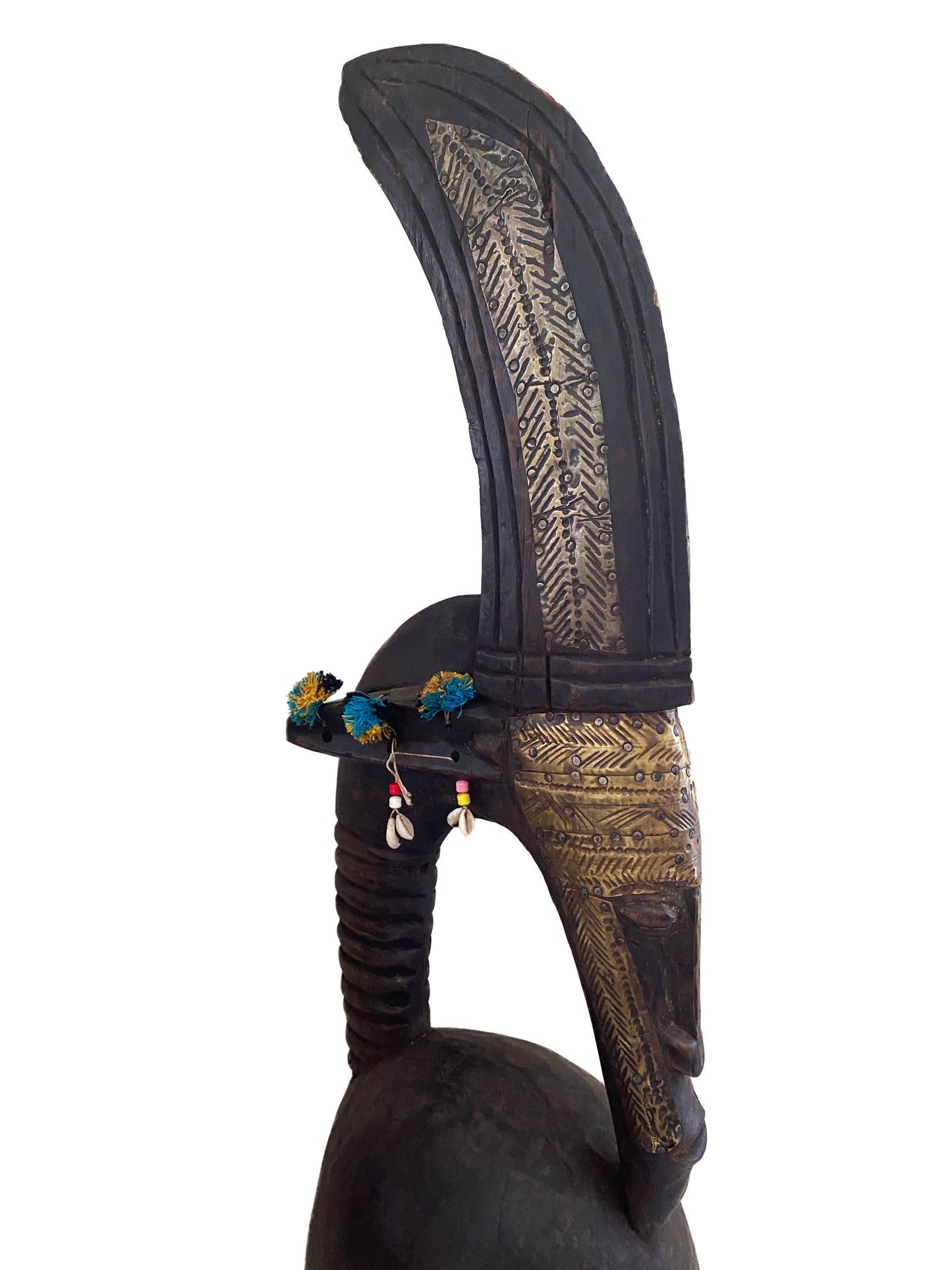 #3662 Lg Bamana Male Antelope Chiwara Helmet Mali African Art 28" H
