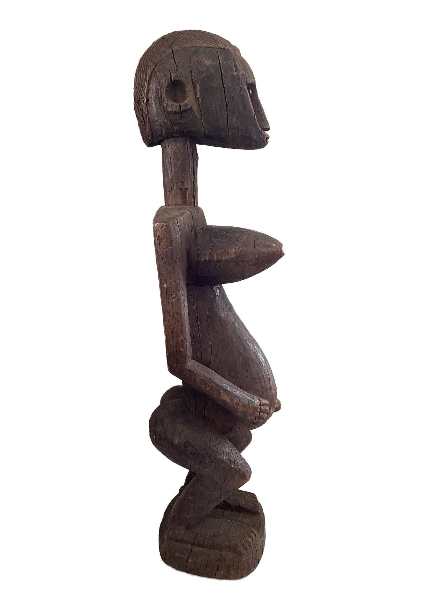 #3661 Old Dogon Maternity Female Statue Mali 28" H