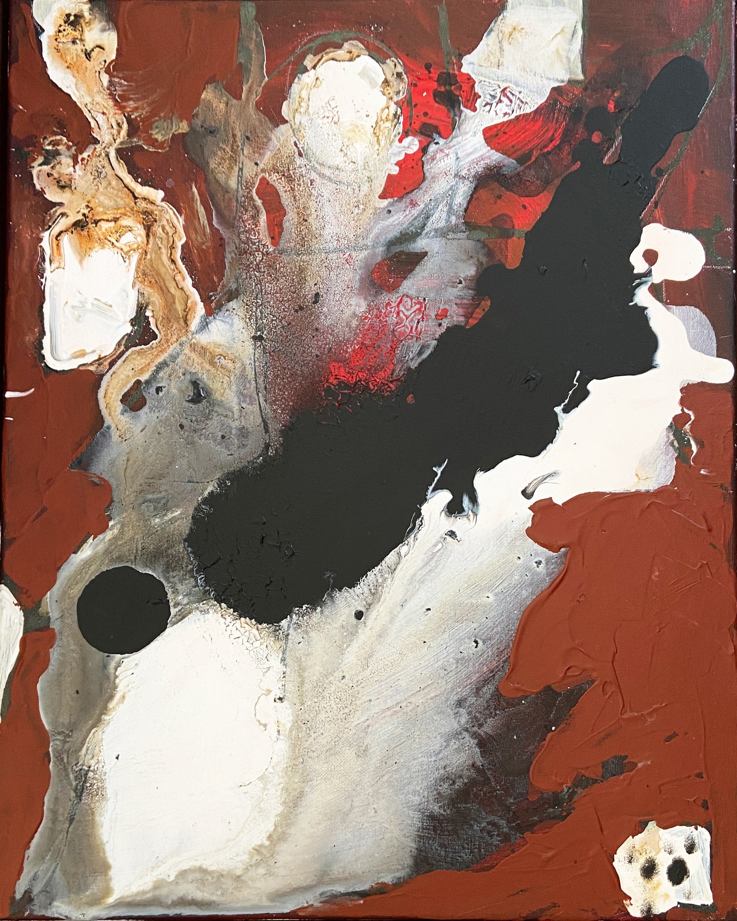 #910 Acrylic on Canvas Framed Abstract 21.75"By 17.75 " Framed Signed Yjr