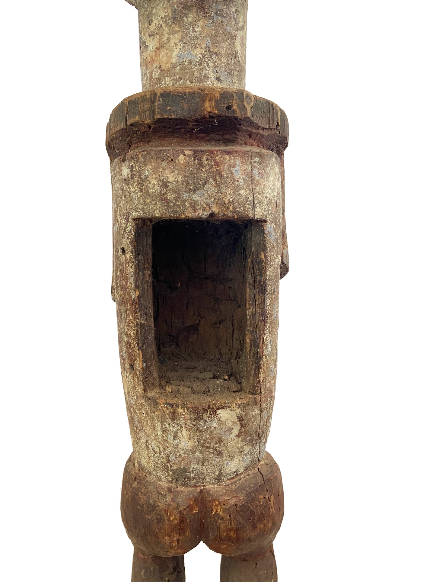 #8182 Rare African ambete reliquary Statue  Gabon on a custom wood stand 30.5" h