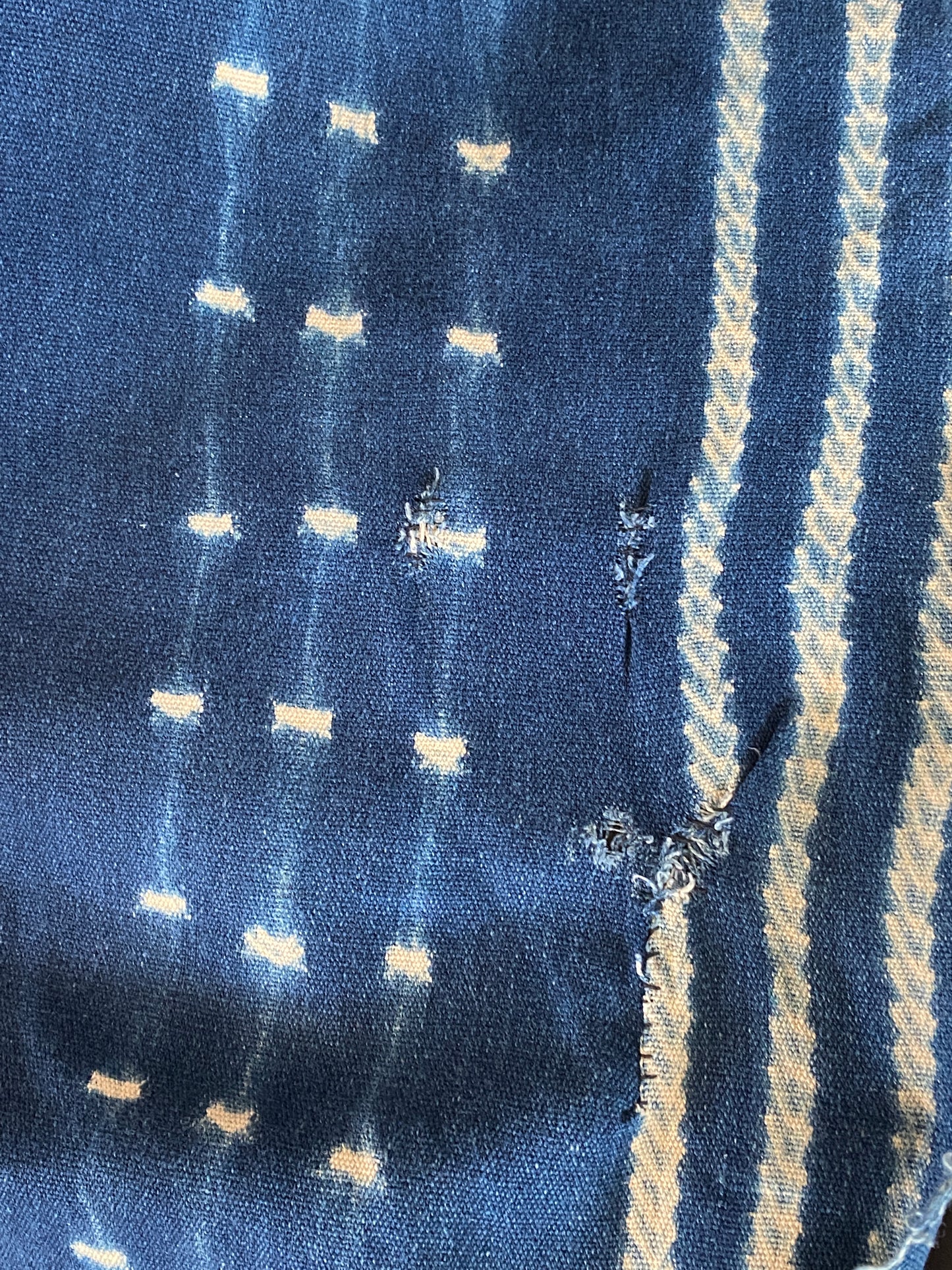 #4892 Fine Old Weaving Dogon Mali Indigo Cloth Textile 58" by 45"