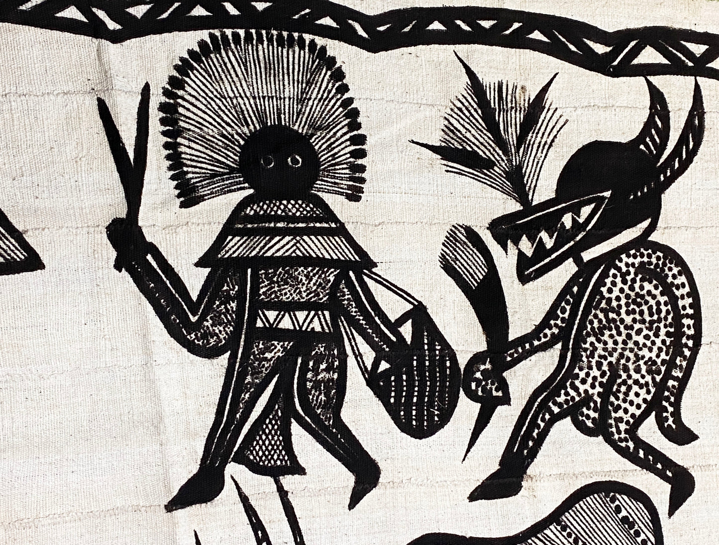 #5320 Vintage Korhogo by the Senufo People Mud Cloth Cote d'Ivoire 57"