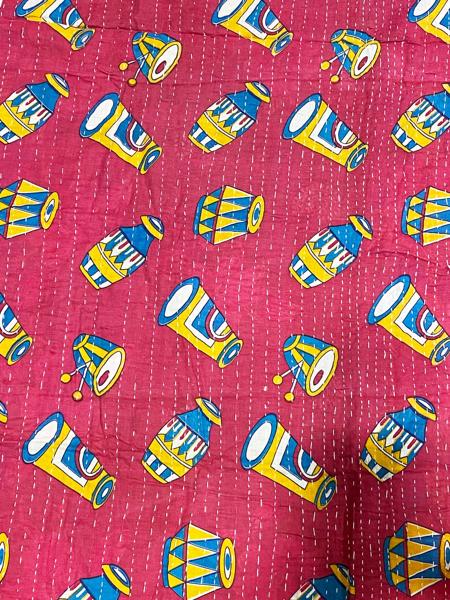 #5331 Vintage Indian CottonThrow Kantha Quilt 87" by 55" w
