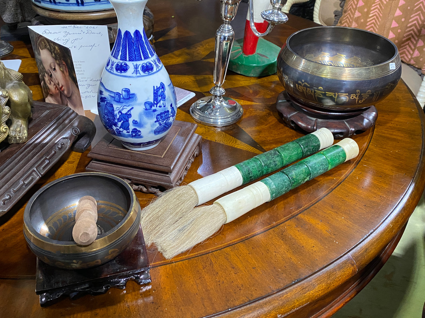 #4107 Chinoiserie Calligraphy Brush 13.5" H