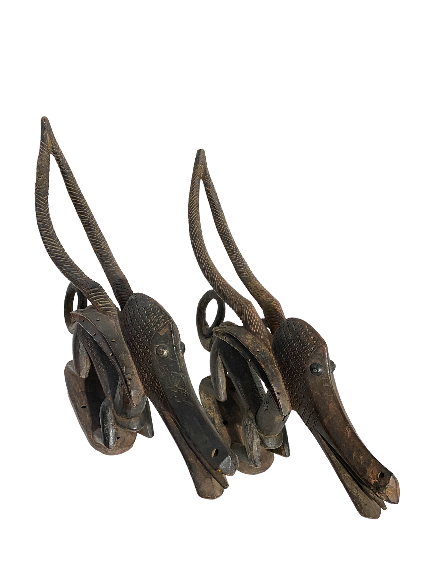 #2128 Superb female and male Bamana Chi Wara Horizontal Antelope Mali Africa