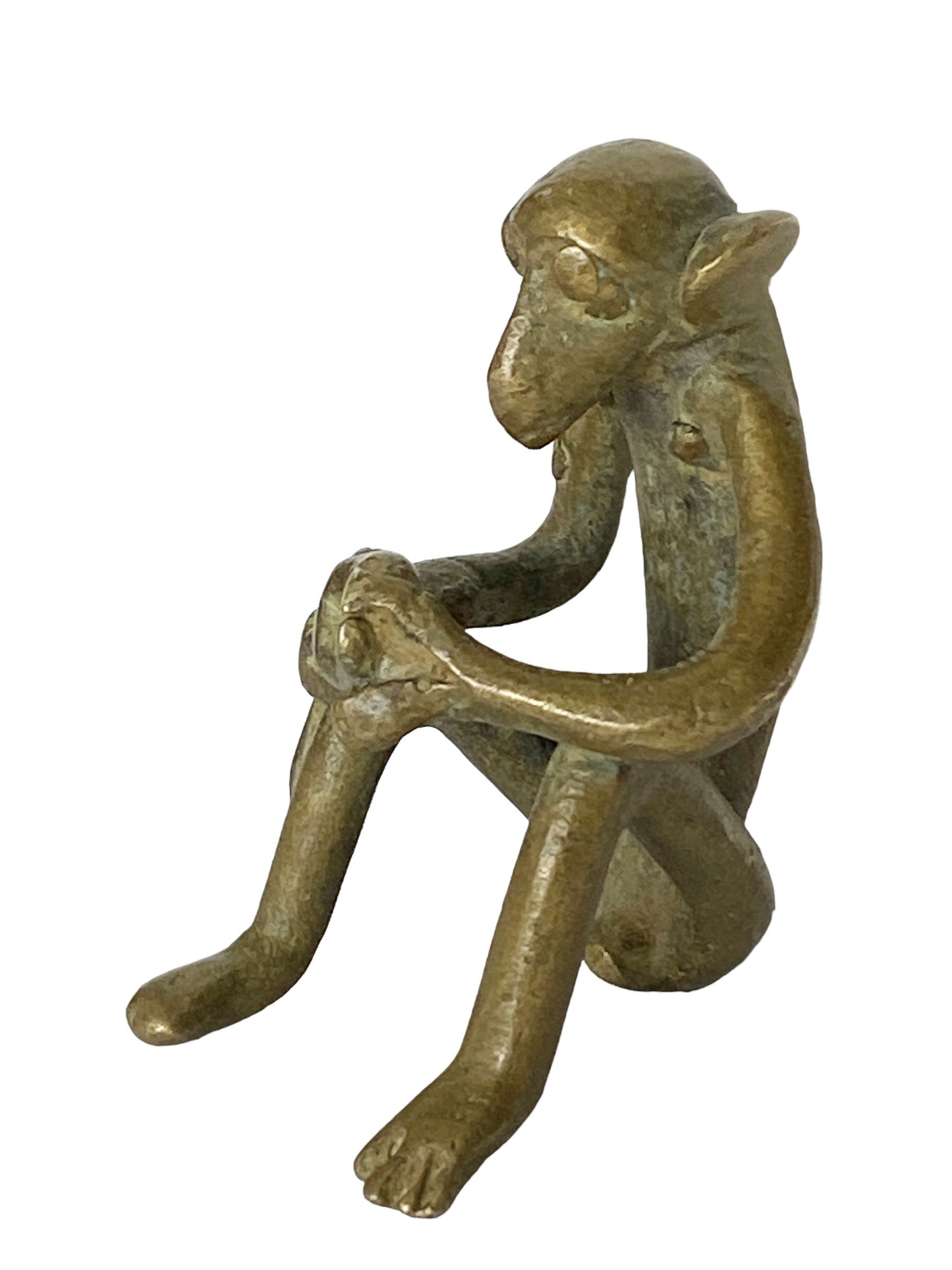 #5346 African Lobi Bronze Monkey / Gold Weight 2" H