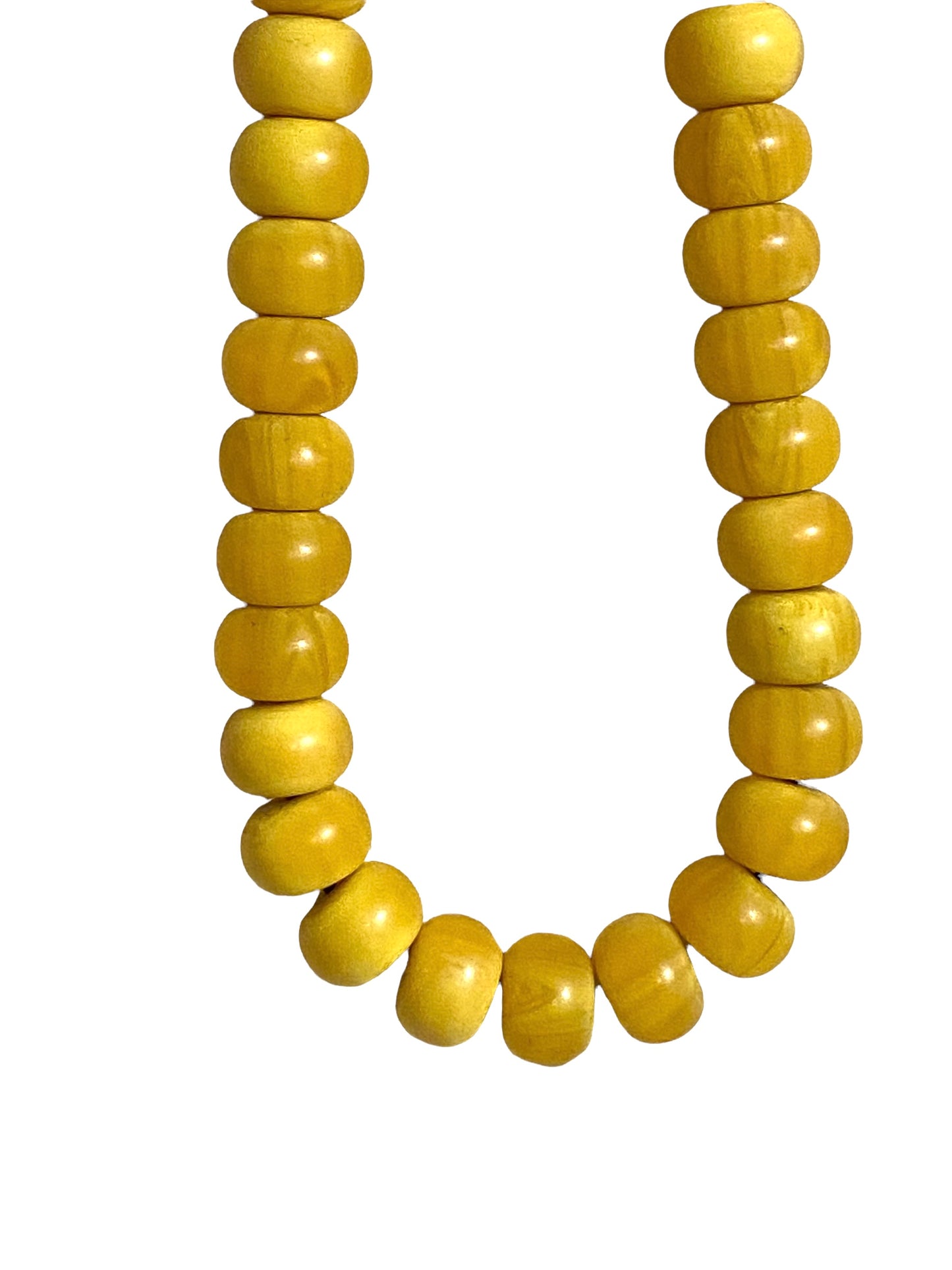 #4558 Vintage African Simulated Copal Amber Necklace W/ 50 Trade Beads