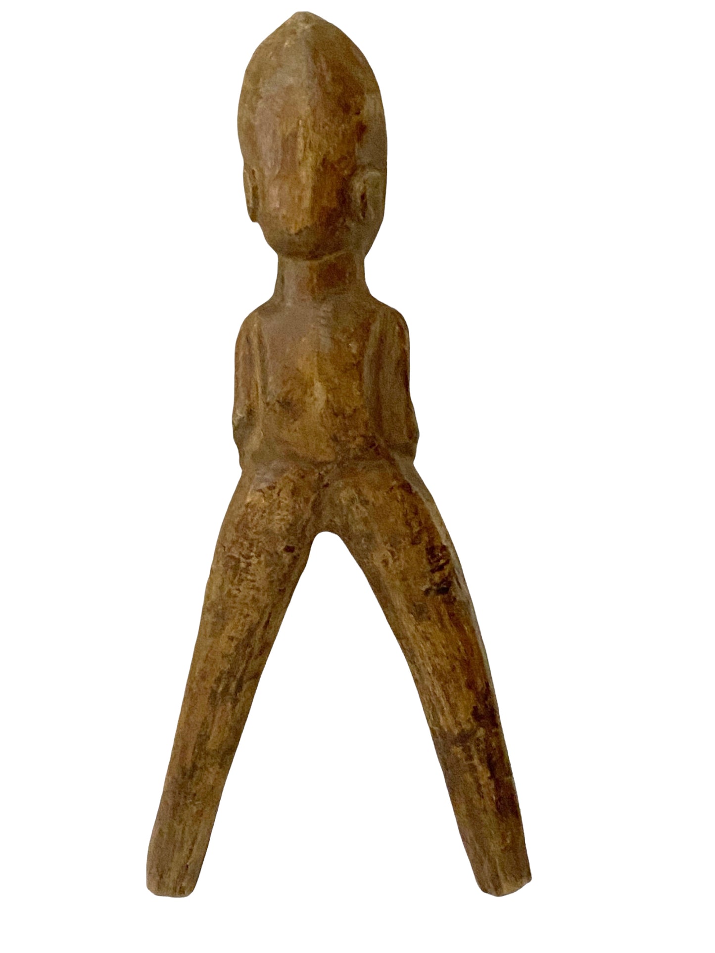 #4763 Superb  old Lobi Figural Sling shot Burkina Faso African 7.25" h