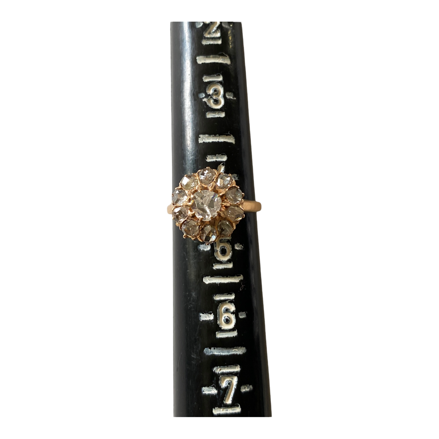 #4867  14K Yellow Gold Rose Cut Diamond Ring size 5 3/8