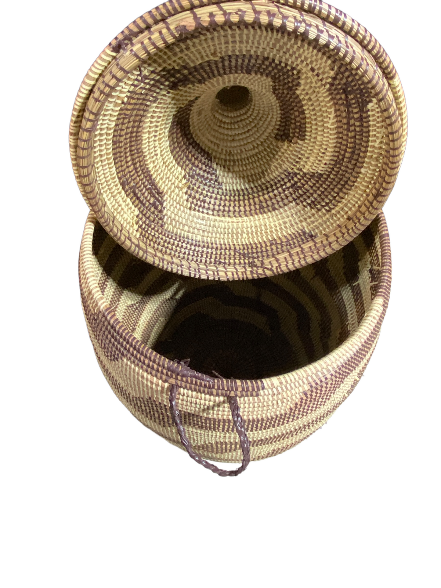 #4941 Lg Basket with Lid Senegal West Africa 39" H