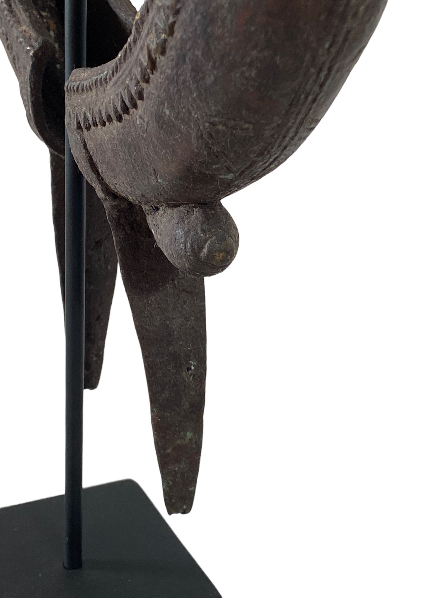 #4949 LG African Old Tikar People Currency Bracelet  Cameroon 22.25" h w/stand