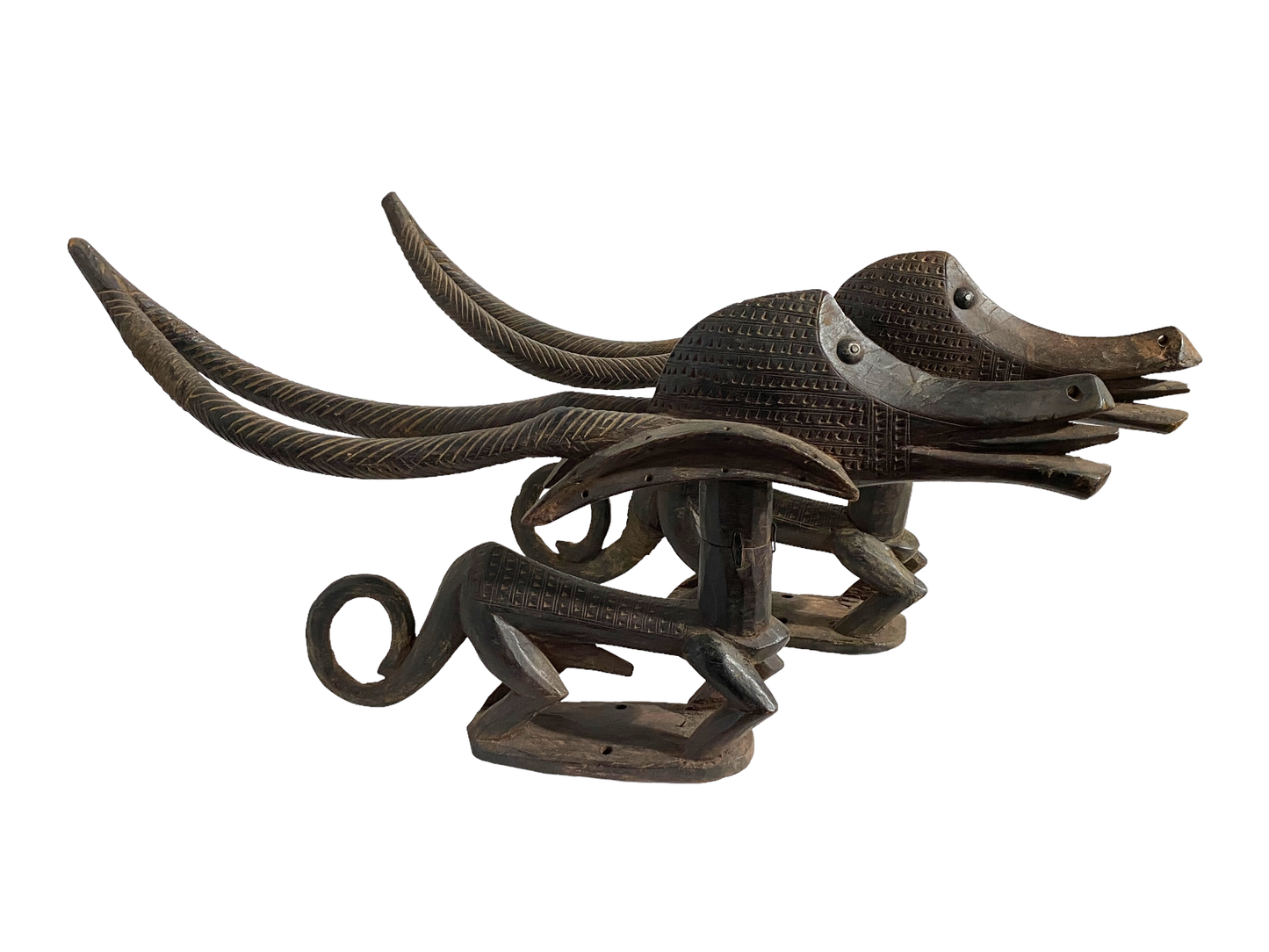 #2128 Superb female and male Bamana Chi Wara Horizontal Antelope Mali Africa