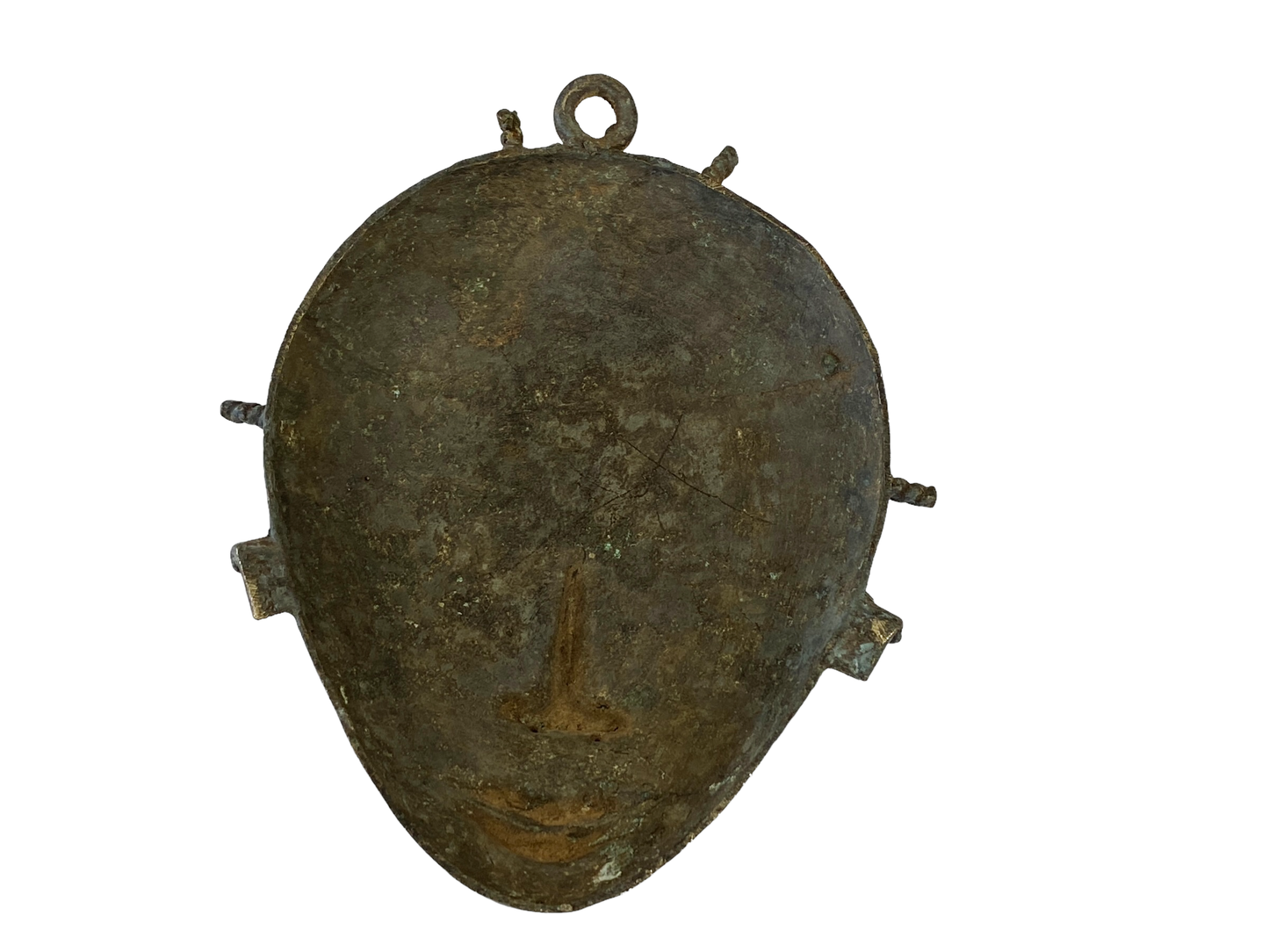 # 5215 African Baule Bronze Passport Mask 7" h