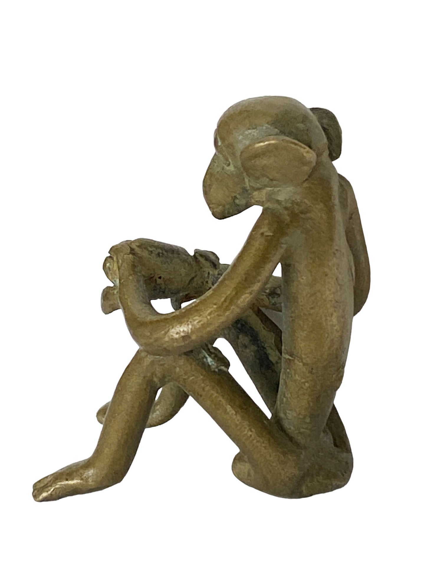#5346 African Lobi Bronze Monkey / Gold Weight 2" H