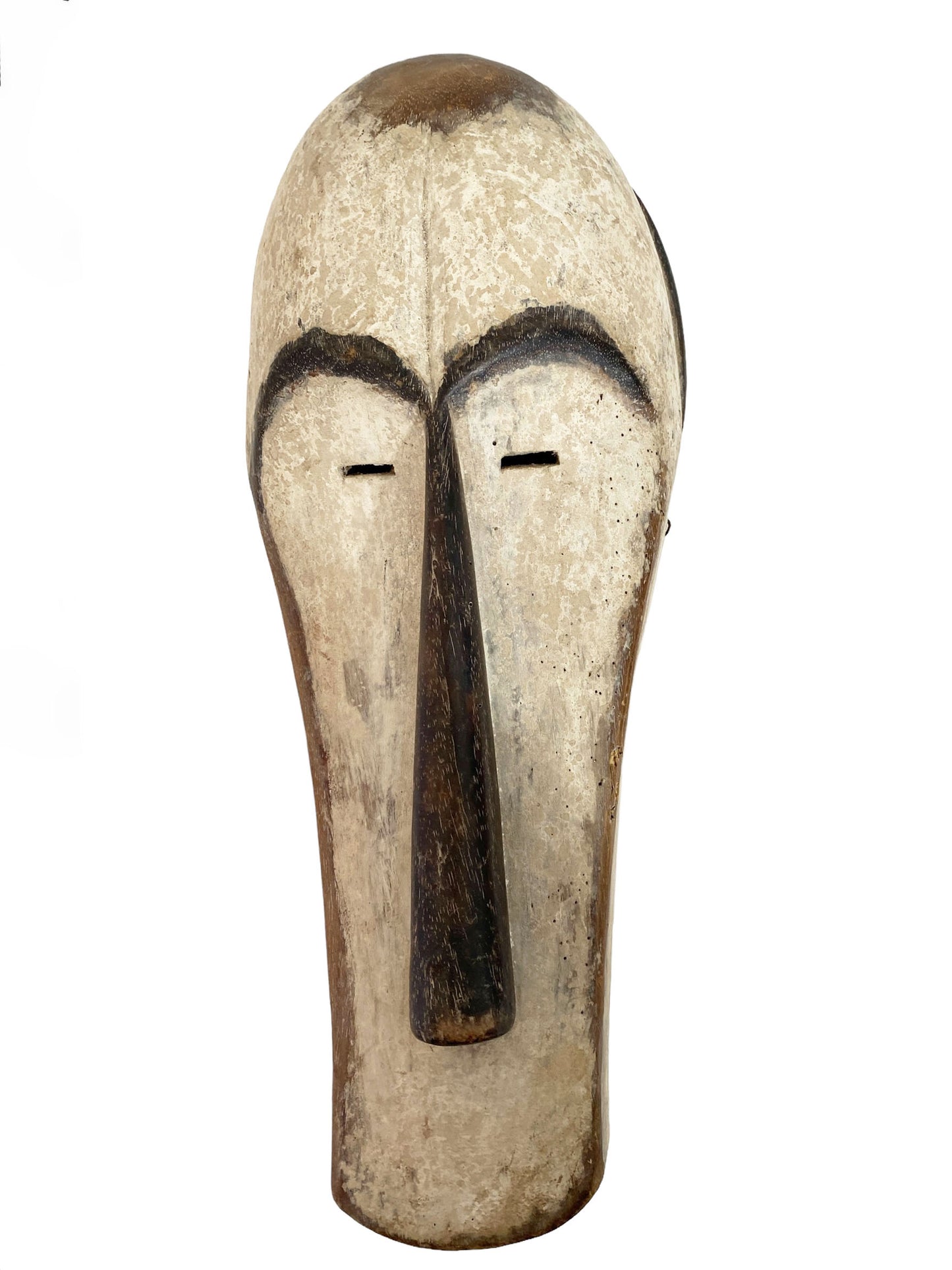 # 5381 Fang Mask Elongated Face Gabon African Mask 18" H