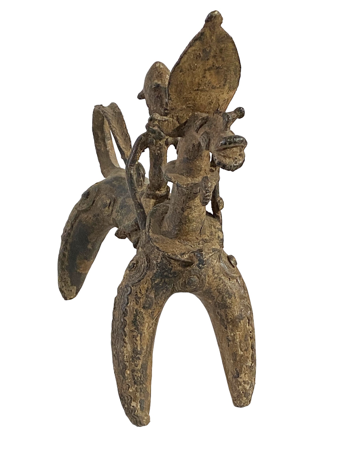 #5405 Superb African Nobility Dogon Bronze Horseman 11" H by 12"W