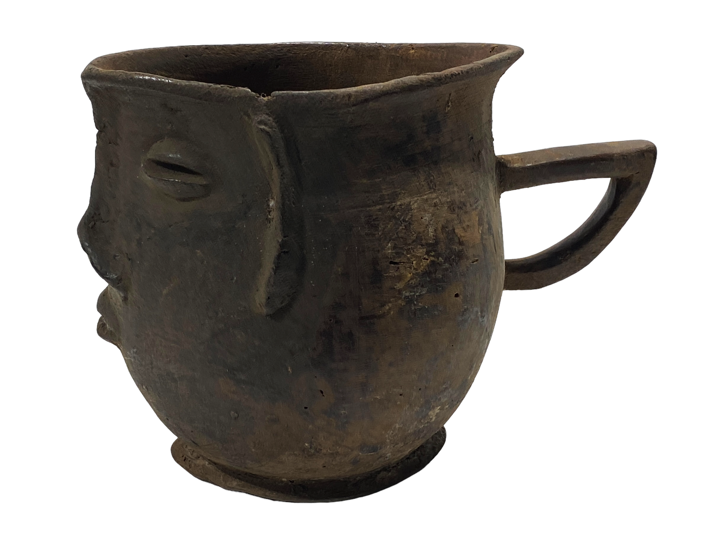 #5008 Kuba wooden Cup Figural Head Congo 7" H