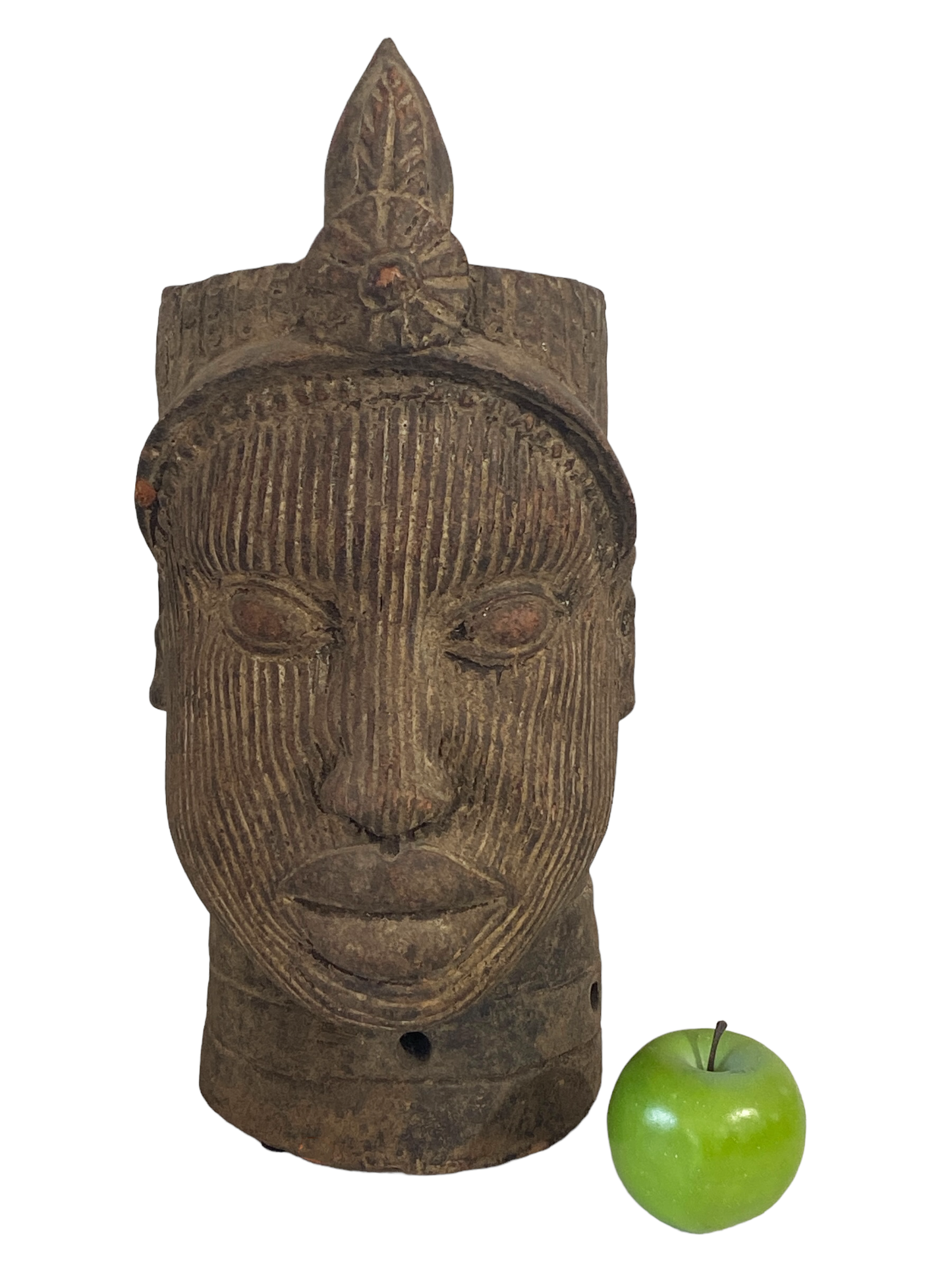 #8223 Large Ife Clay / Terracotta Head of Oni Yoruba Nigeria African 17.5" H