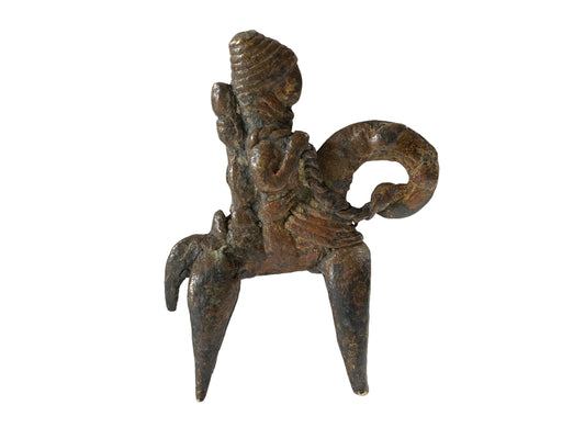 #5347 African Dogon Bronze Horseman Gold Weight Mali 2.75" H