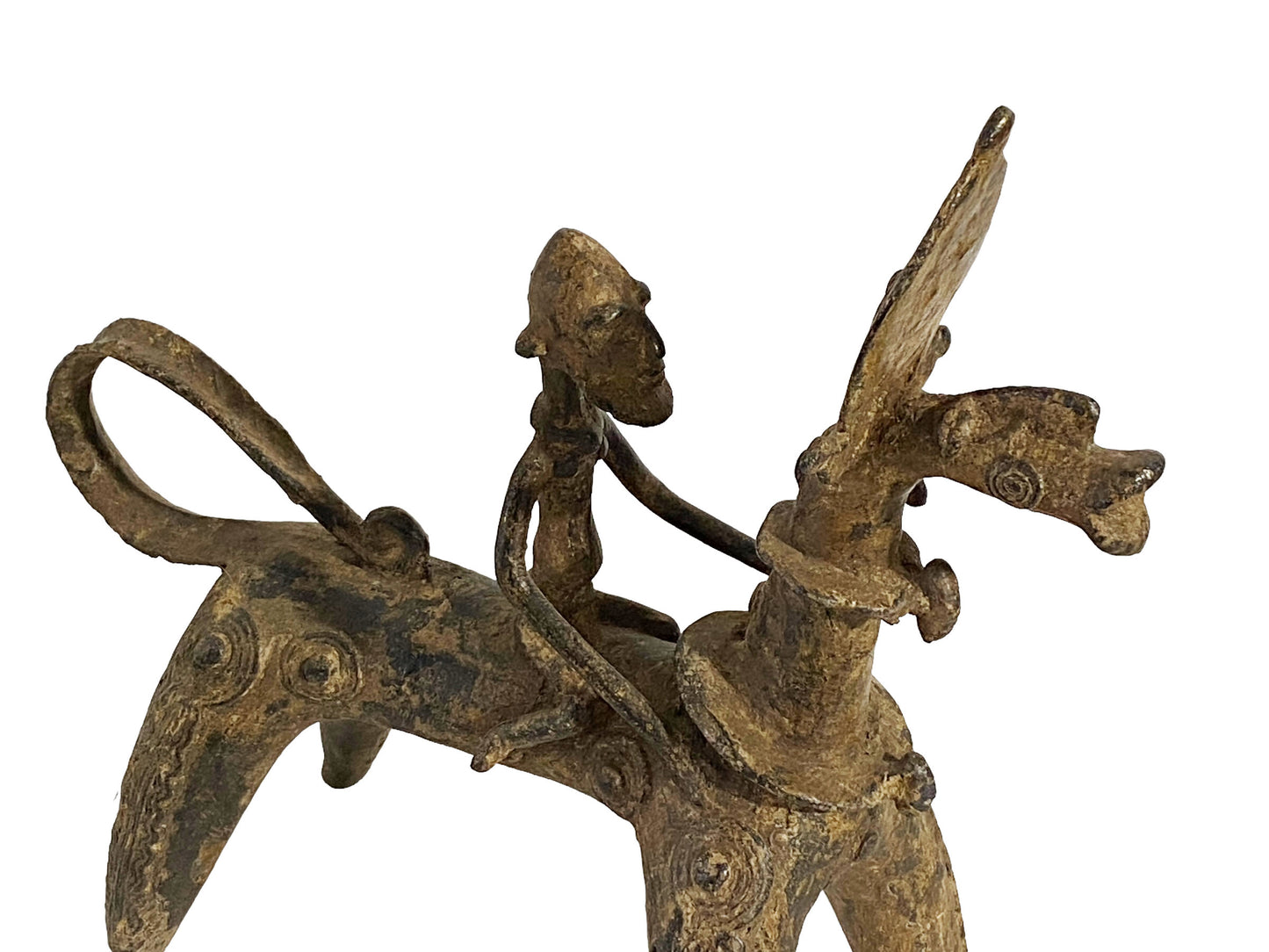 #5405 Superb African Nobility Dogon Bronze Horseman 11" H by 12"W