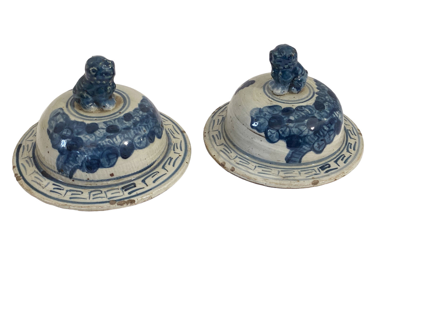 #207 Porcelain Lidded Blue & White Chinoiserie Ginger Jars - a Pair 18.5" H