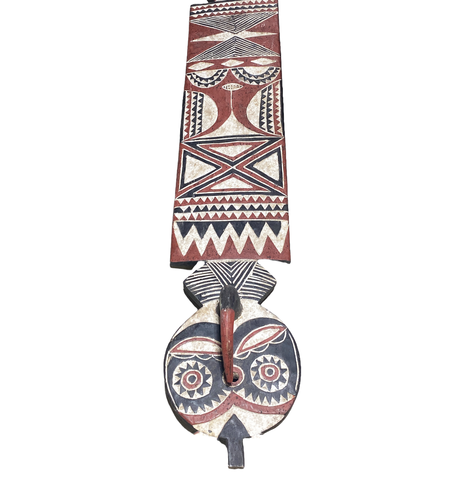 #4456 Large African Bobo Bwa Plank Mask Burkina Faso 80" H