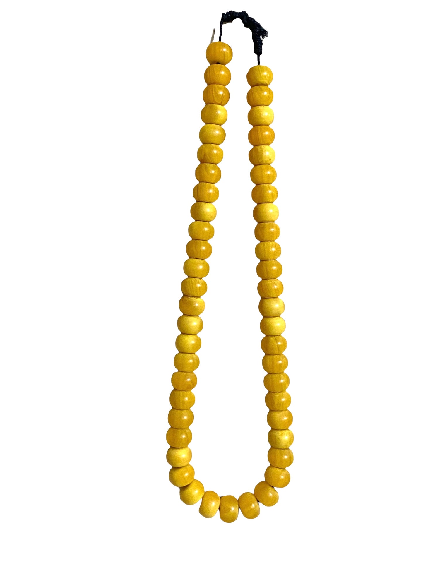 #4558 Vintage African Simulated Copal Amber Necklace W/ 50 Trade Beads