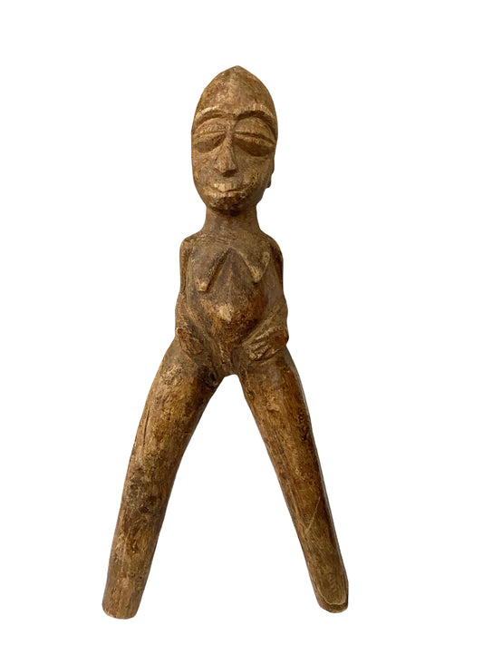 #4763 Superb  old Lobi Figural Sling shot Burkina Faso African 7.25" h
