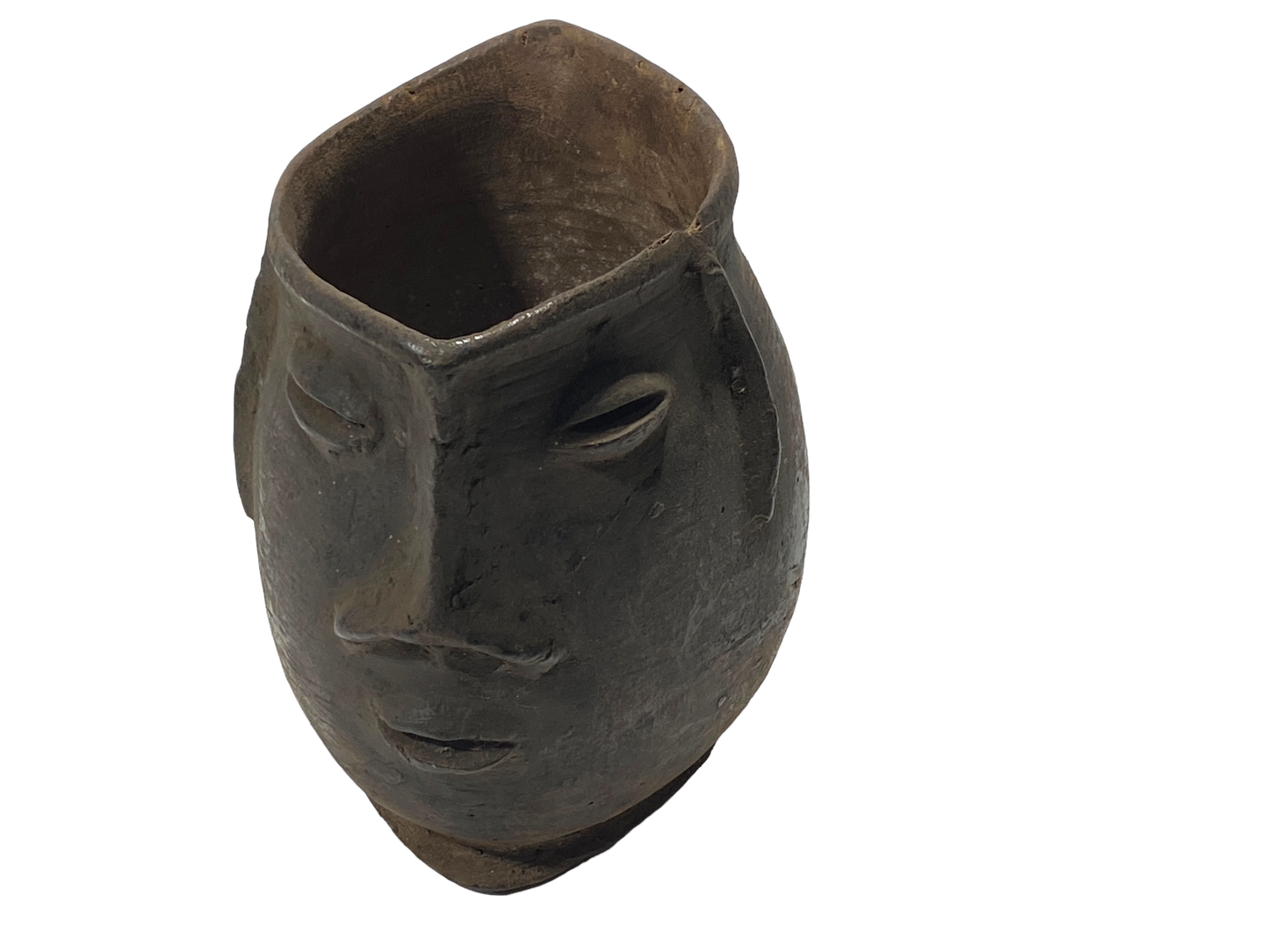 #5008 Kuba wooden Cup Figural Head Congo 7" H