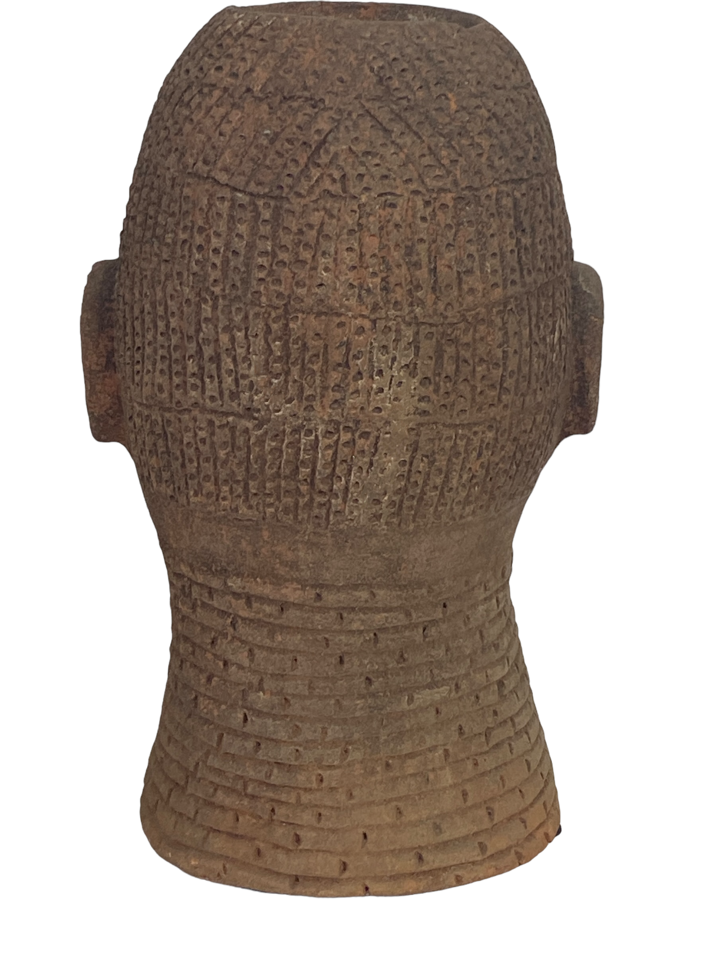 #8356 Large Ife Clay / Terracotta Head of Oni Yoruba Nigeria African 18" H