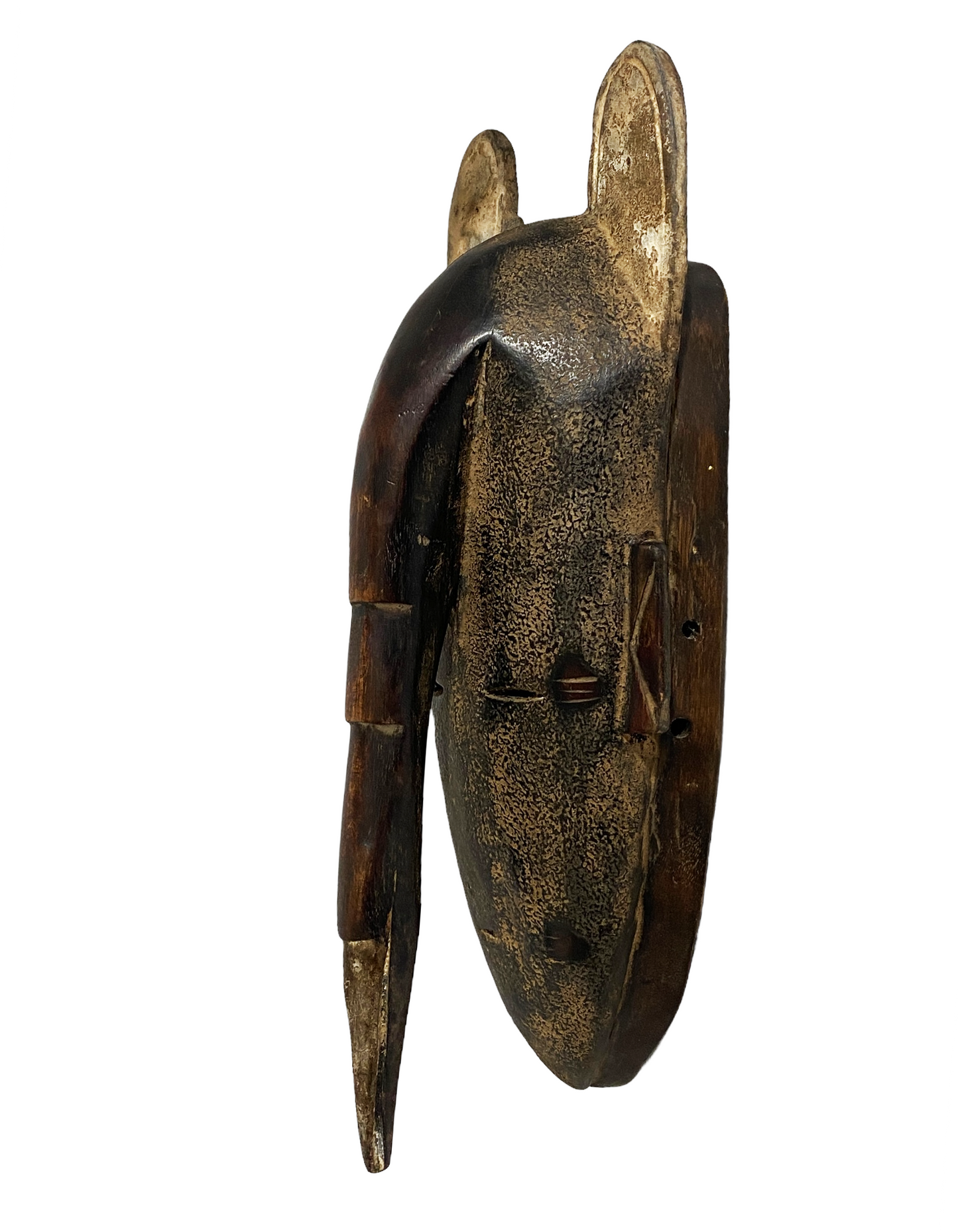 # 5116 Stunning African Baule Portrait Mask Cote D'ivoire 17" H