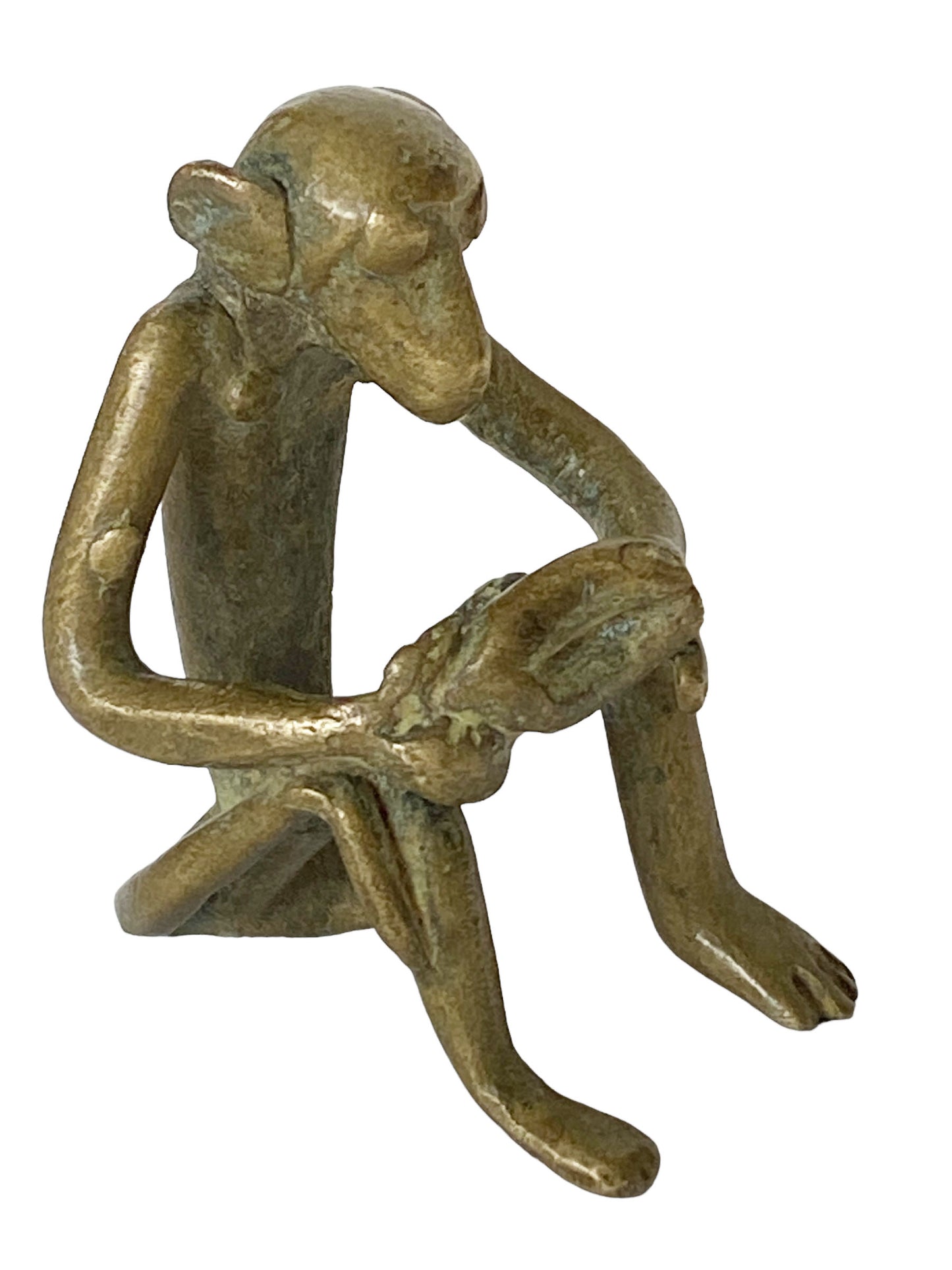 #5346 African Lobi Bronze Monkey / Gold Weight 2" H