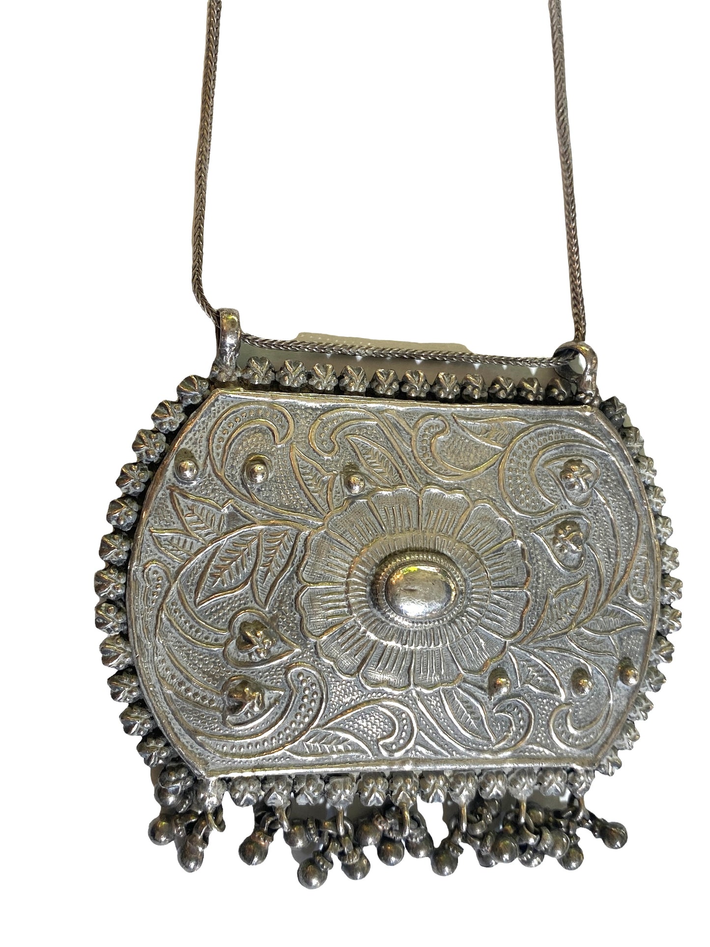 #4570 Ethnic sterling Silver Peruvian Pendant 14.5" H