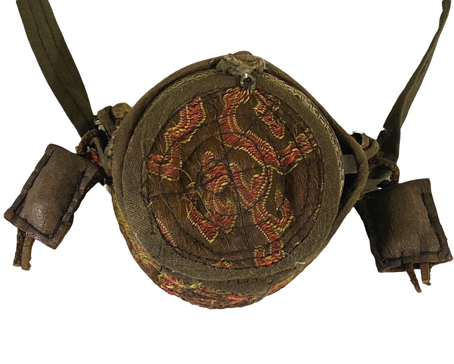 #4596 Vintage Tibetan Buddhist Ghau Traveling Prayer Bag 23" H