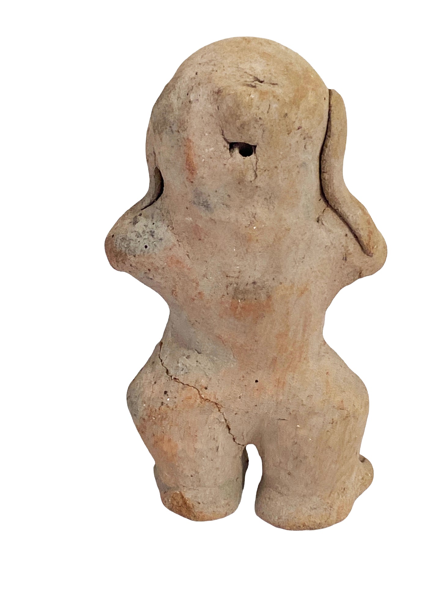#4622 Rare Pre-Columbian - Jama Coaque Male Figure Holding a Ball
