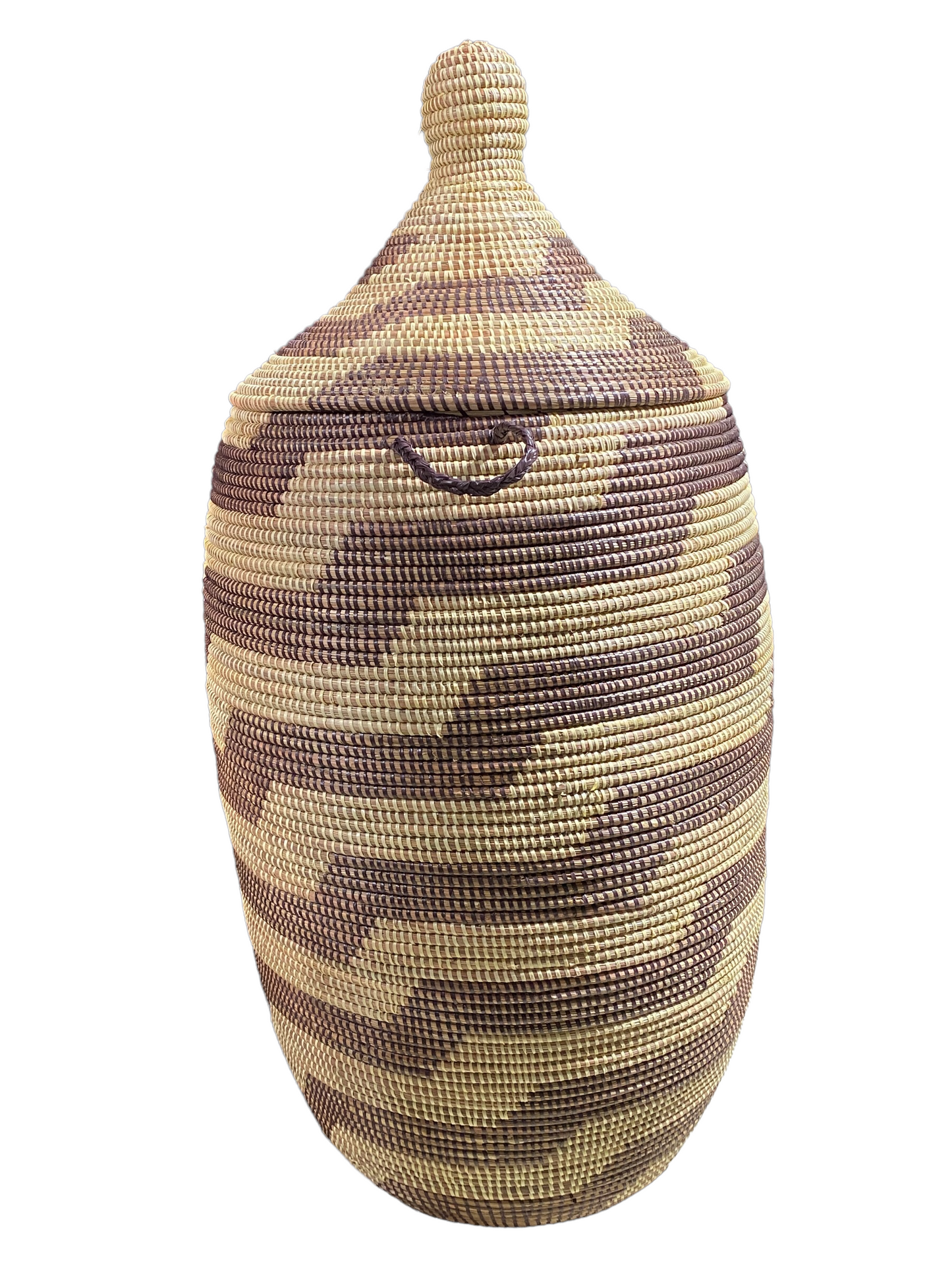 #4941 Lg Basket with Lid Senegal West Africa 39" H