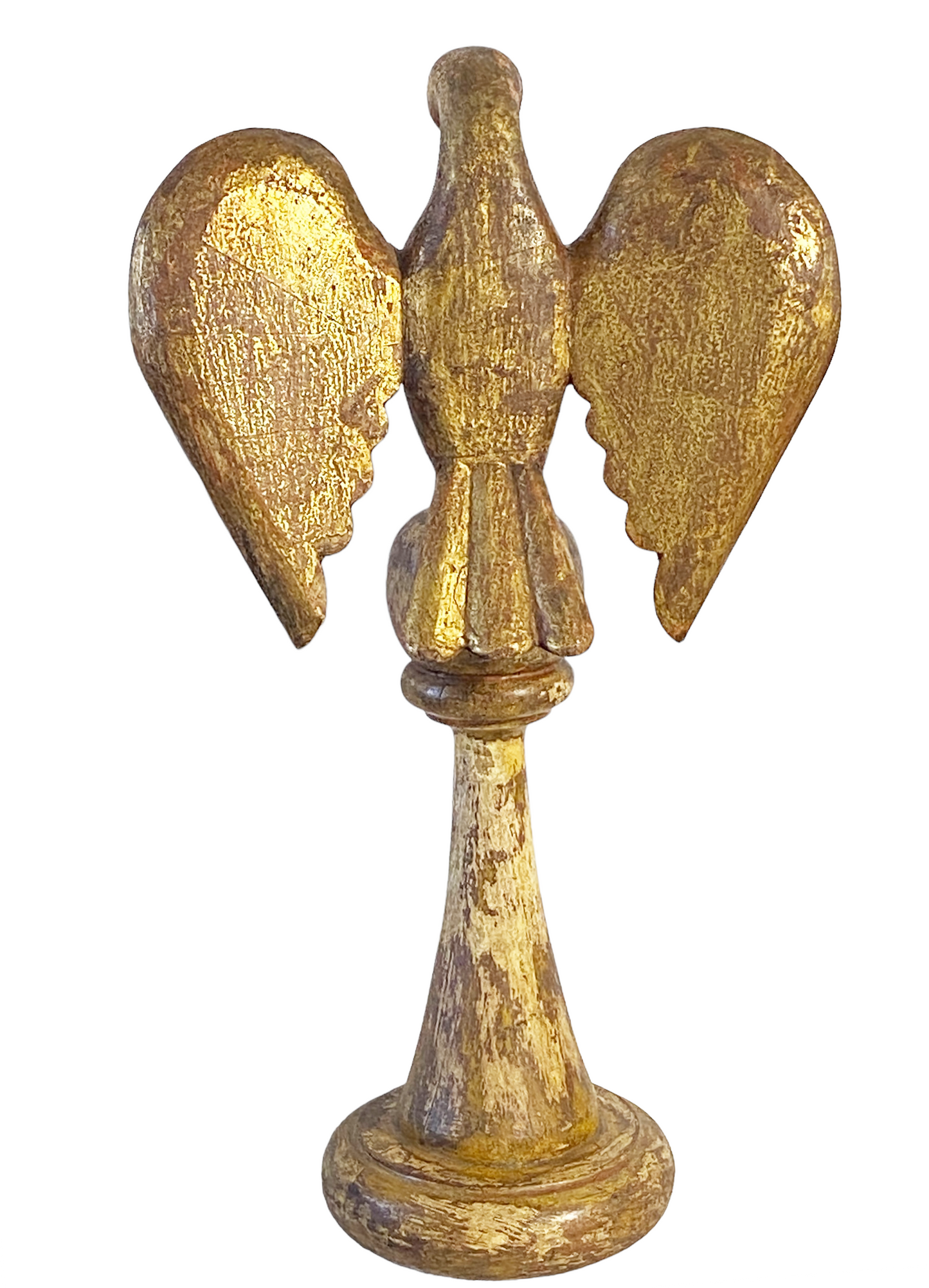#4952 European Carved Wood Bird Sculpture on Finial 19" H